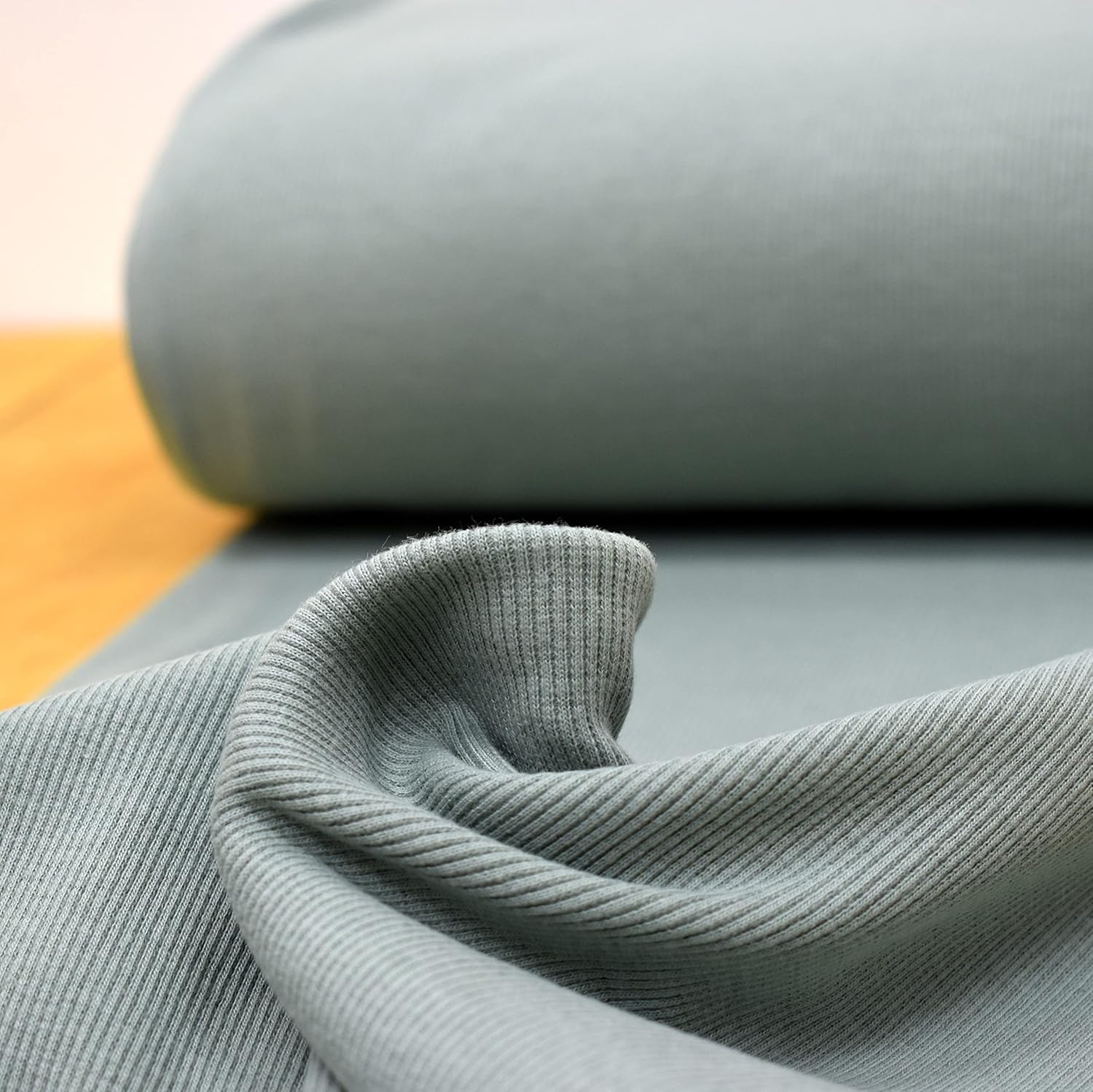 MAGAM-Stoffe Laura Bündchenstoff Grobstrick uni Bio Meterware 50cm (08. Alt Mint)