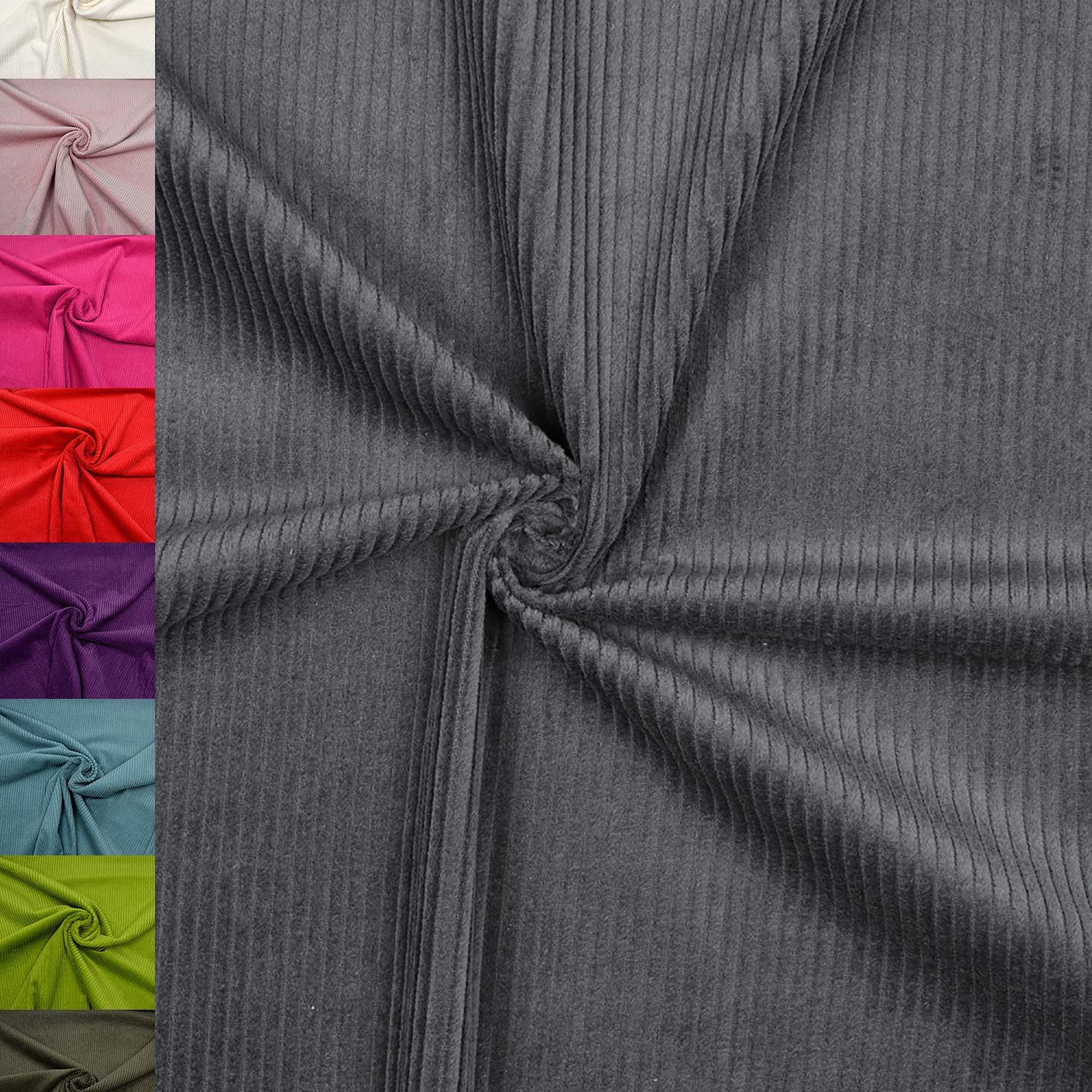 MAGAM-Stoffe Yanis Breitcord Cordstoff 100% Baumwolle Bekleidung Möbel Meterware 50cm (01. Warm gelb)