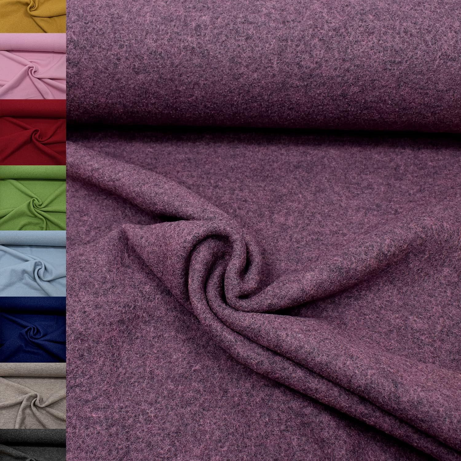 MAGAM-Stoffe Walkloden Wollstoff 100% reine Schurwolle Meterware 50cm (11. Grün)