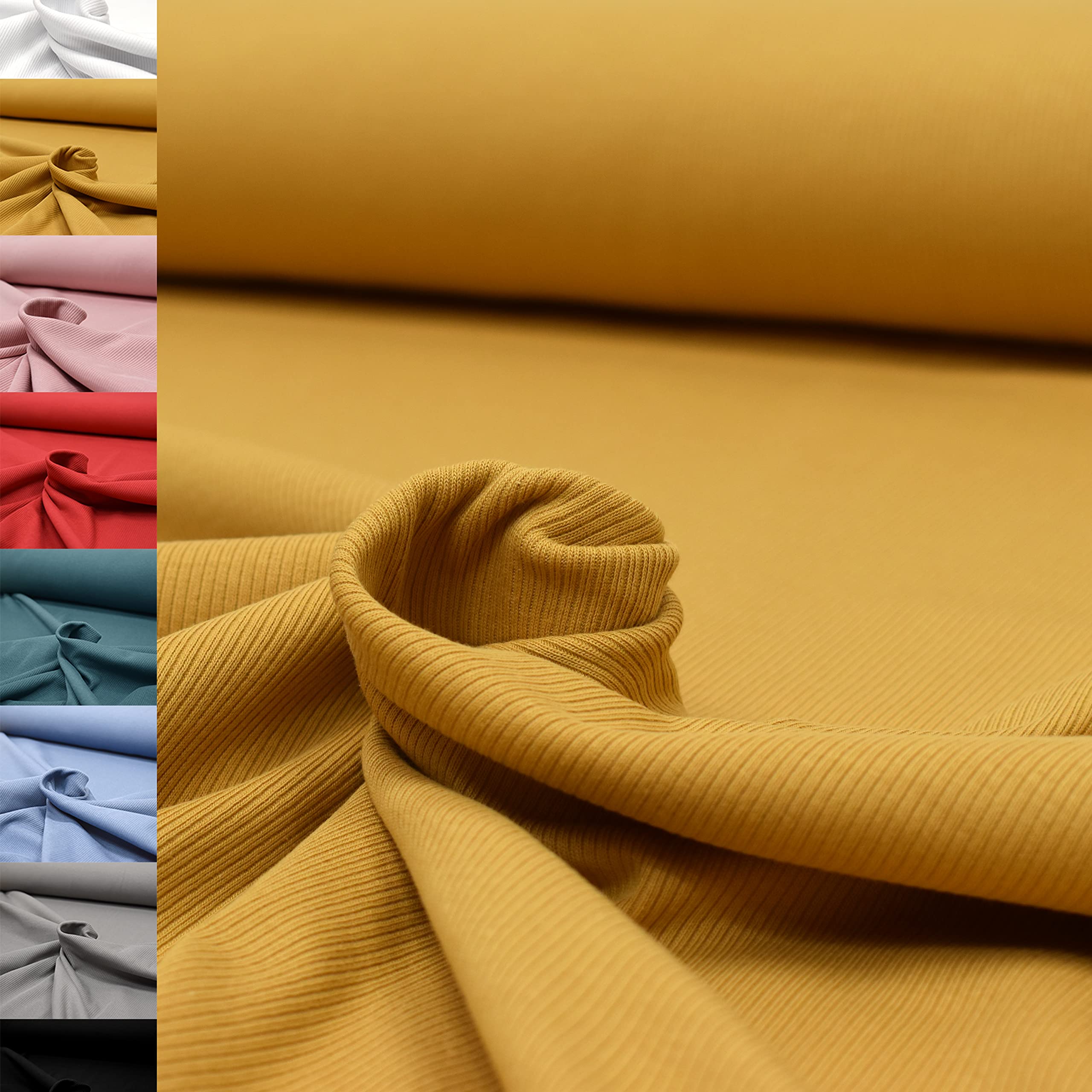 MAGAM-Stoffe Matteo Rippen Jersey Mode Stoff Meterware 50cm (Fiona Blümchen lila)