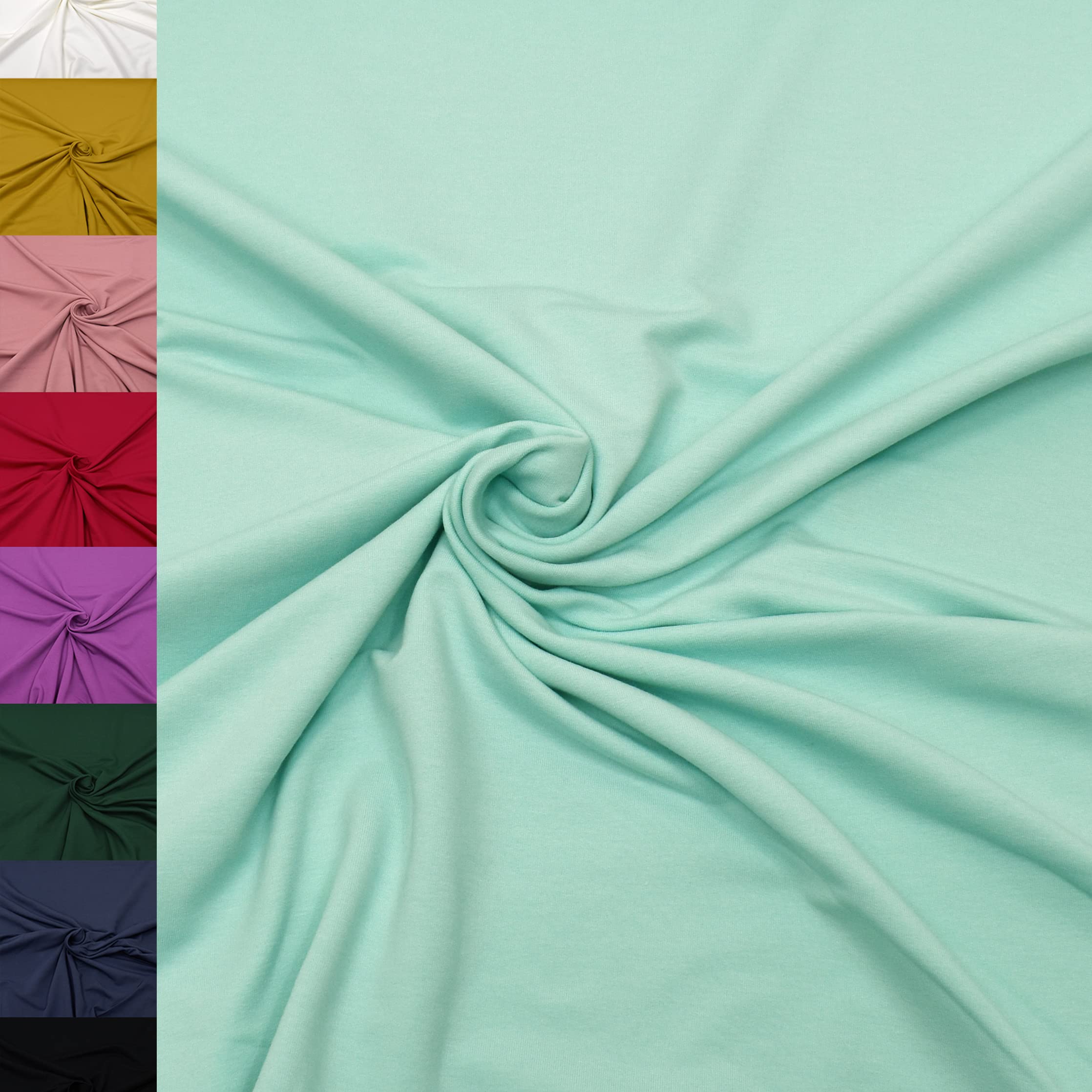 MAGAM-Stoffe Theo French Terry uni Sweat Stoff Oeko-Tex Meterware 50cm (26. Beige)