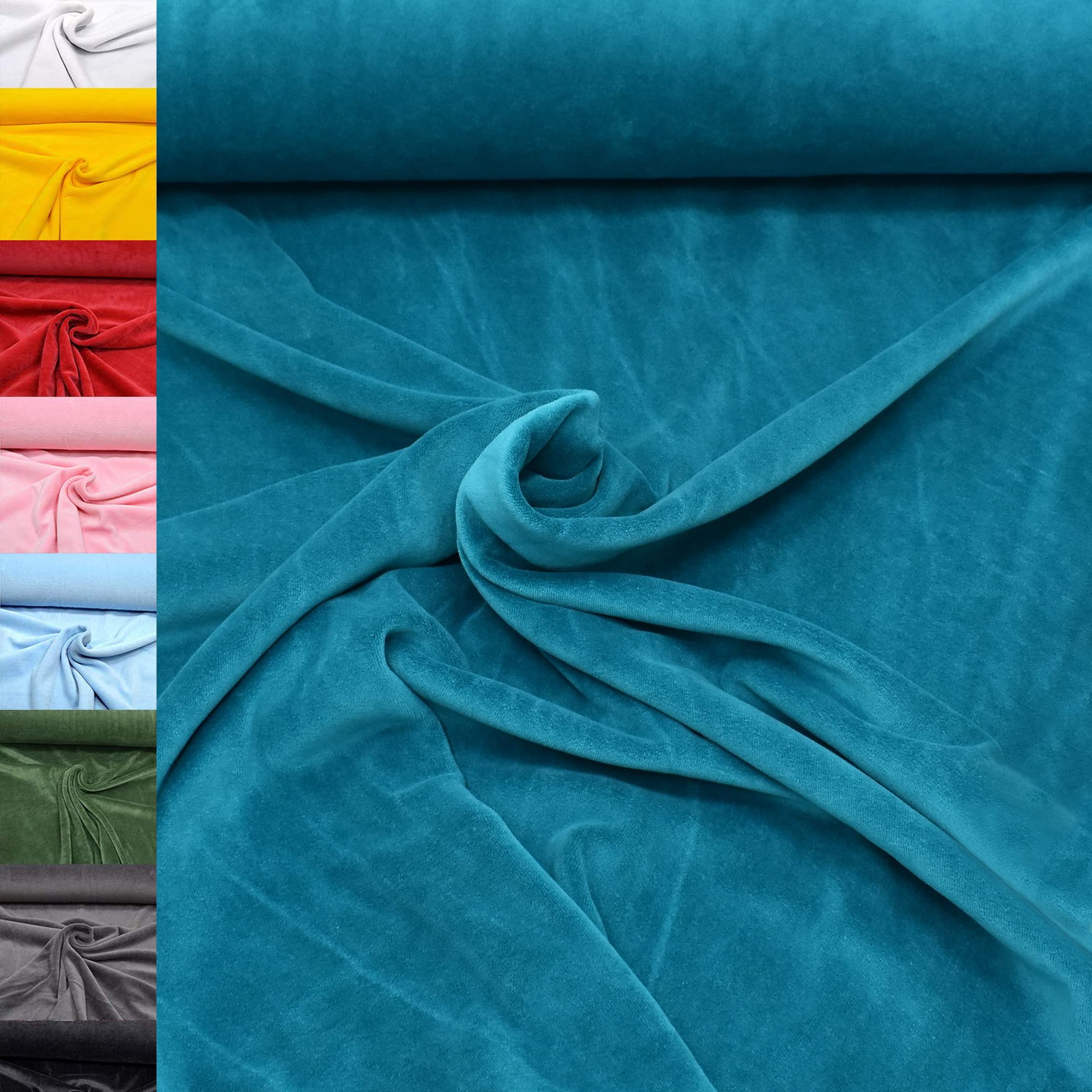 MAGAM-Stoffe Stella Nicki Stoff uni Oeko-Tex Meterware 50cm (32. Schwarz)