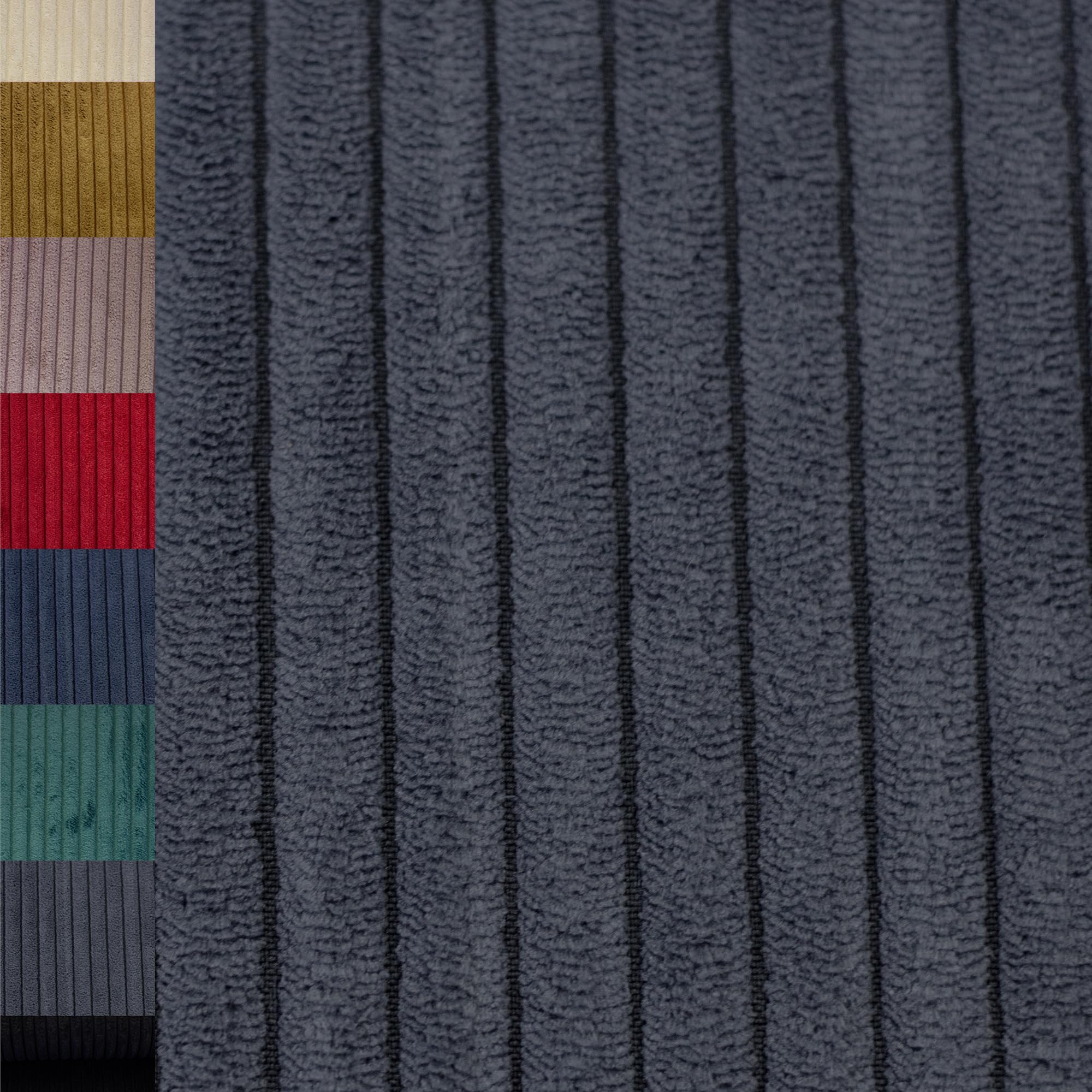 MAGAM-Stoffe Wien Samtcord Deko Polster Taschen Kleidung Breitcord Meterware ab 50cm (15. Petrol dunkel)