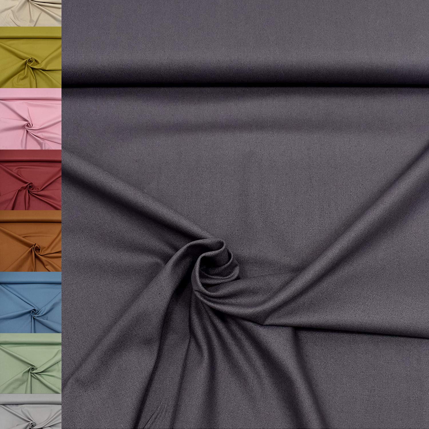 MAGAM-Stoffe Dylan weicher Canvas Baumwollstoff Kleidung Polsterstoff Meterware 50cm (12. Dunkelblau)