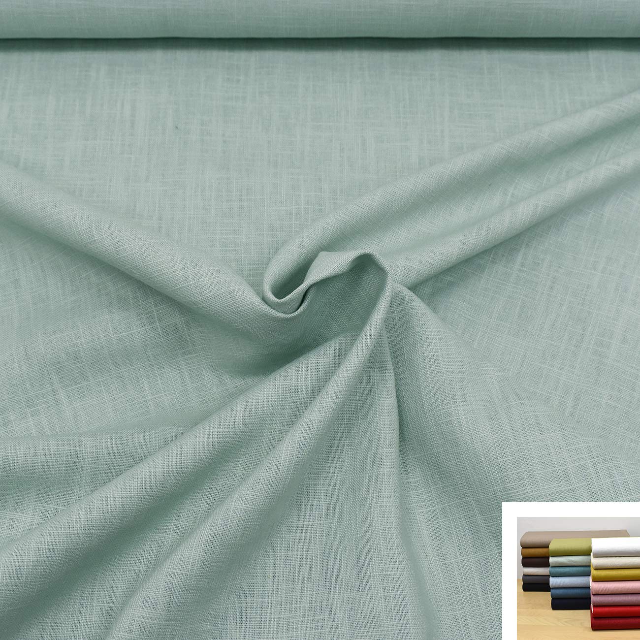 MAGAM-Stoffe Julia 100% Leinen Stoff uni Oeko-Tex Meterware 50cm (14. Helles beige)