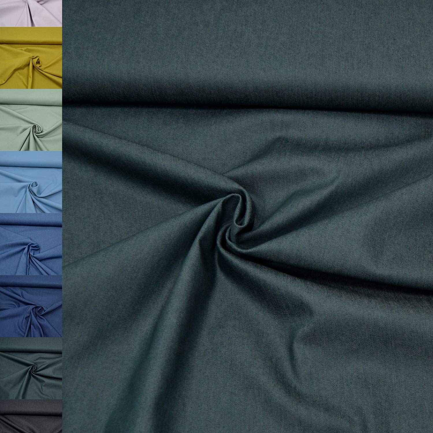 MAGAM-Stoffe Henri fester Jeansstoff uni Denim OEKO-TEX Meterware 50cm (13. Grau)