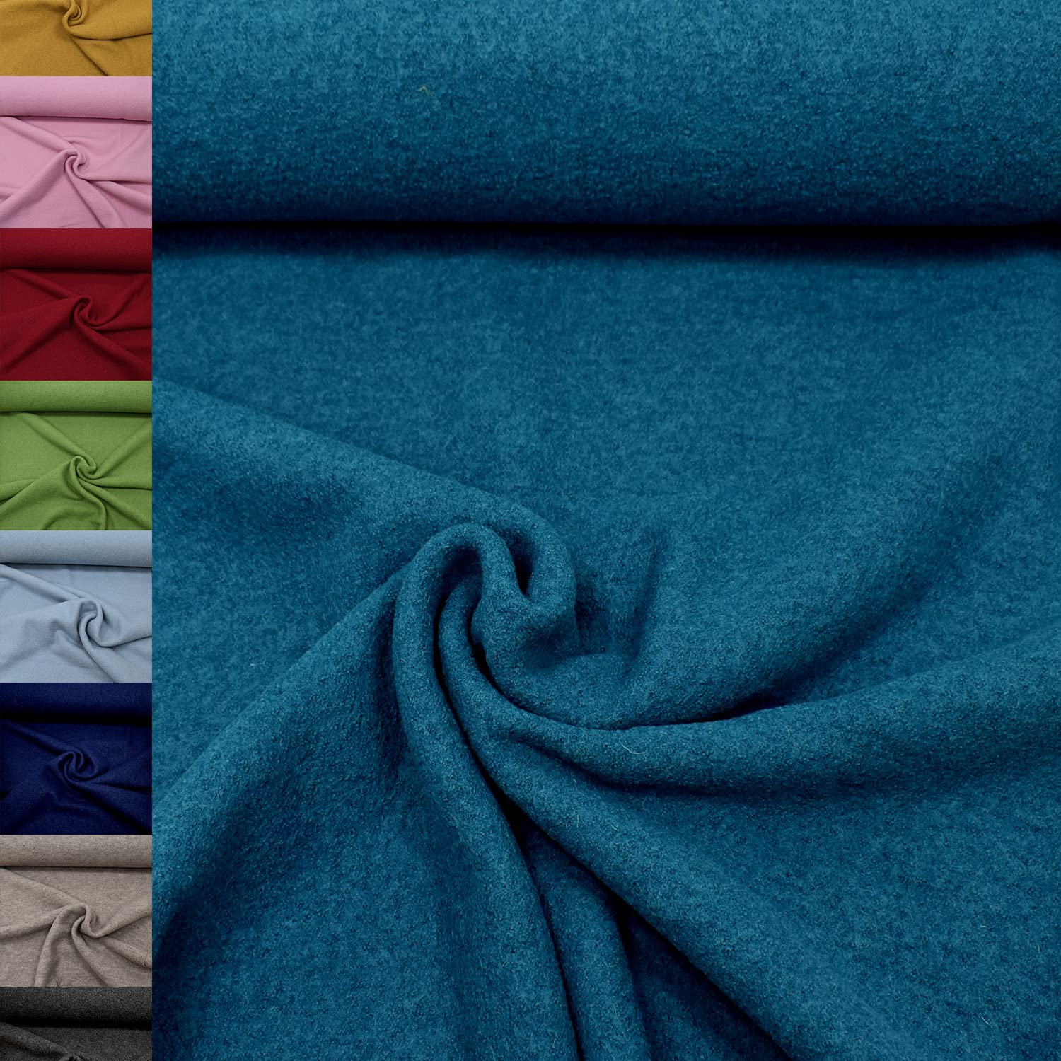 MAGAM-Stoffe Walkloden Wollstoff 100% reine Schurwolle Meterware 50cm (11. Grün)