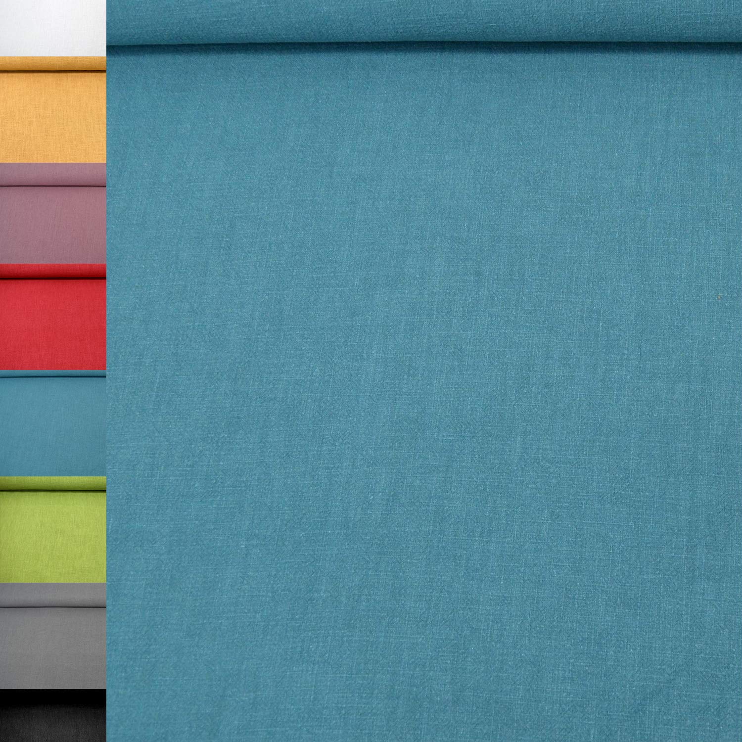 MAGAM-Stoffe Helena Bauernleinen 100% Leinen Stoff Uni Oeko-Tex Meterware 50cm (13. Schwarz)