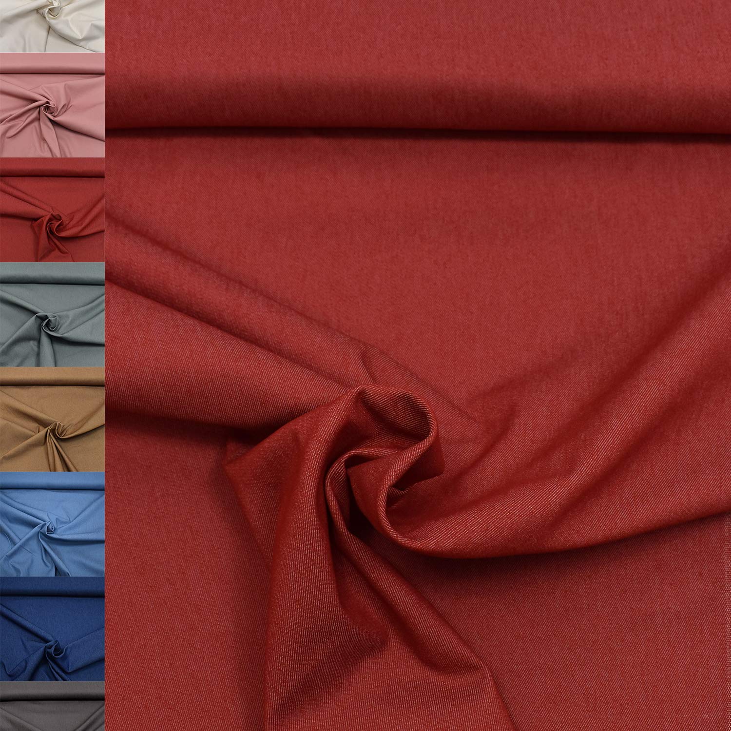 MAGAM-Stoffe Henri fester Jeansstoff uni Denim OEKO-TEX Meterware 50cm (13. Grau)