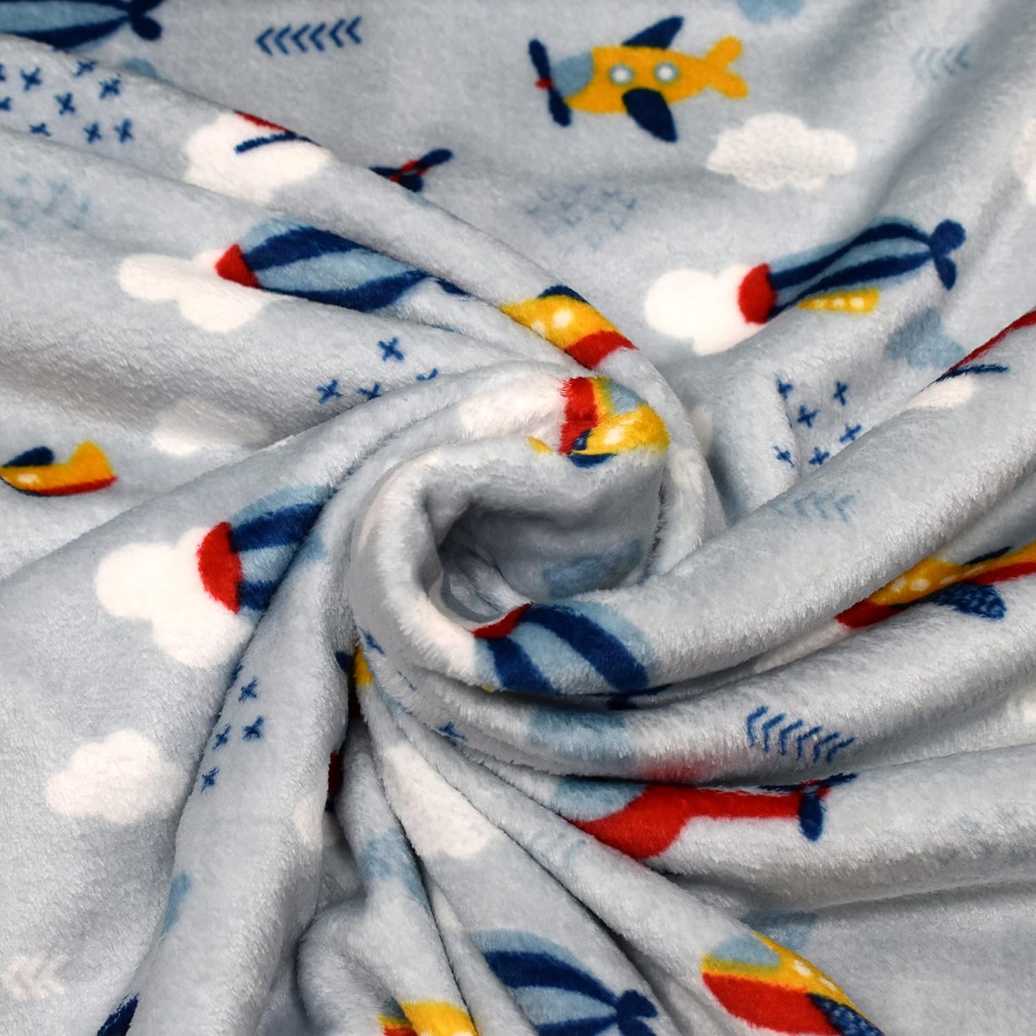 MAGAM-Stoffe Simon Luftfahrt Wellness Fleece Stoff Meterware 50cm