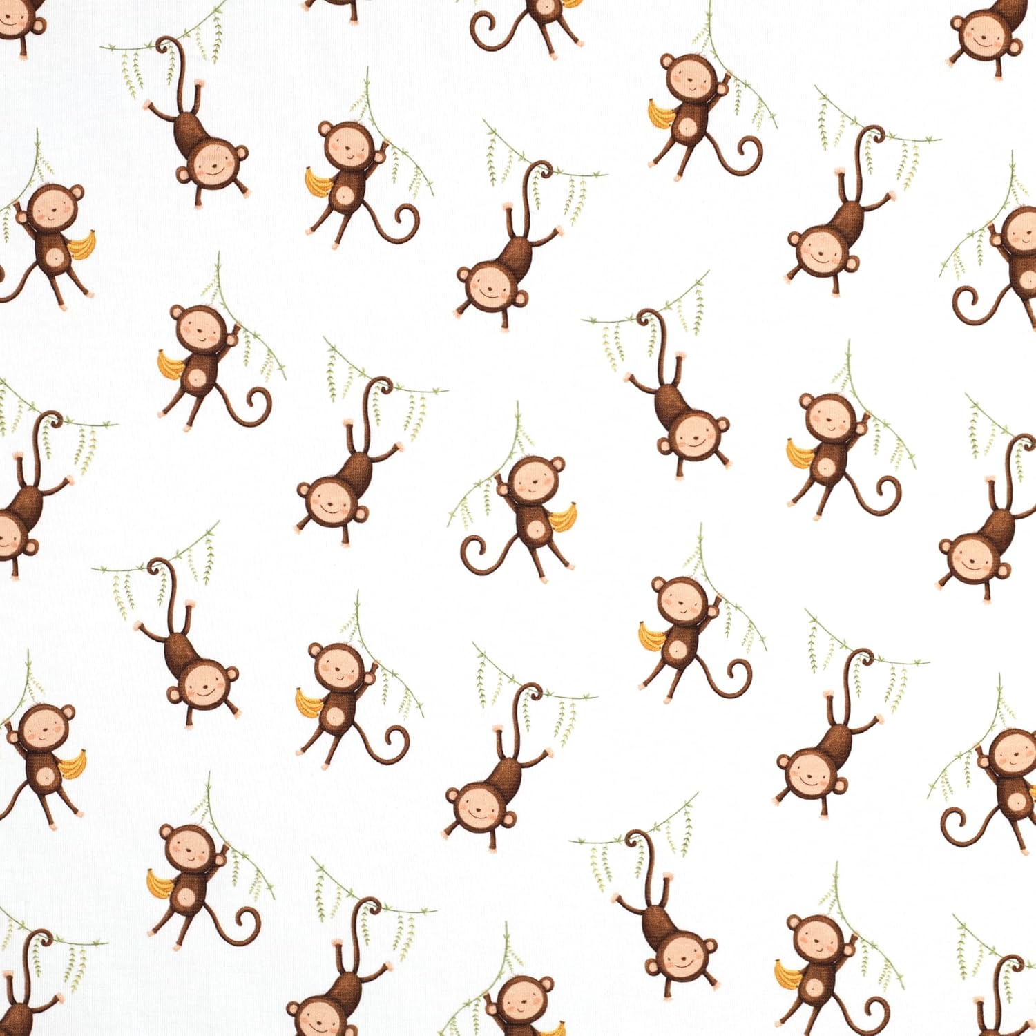 MAGAM-Stoffe Nils Jersey Baby Kinder Stoff OEKO-TEX Meterware 50cm (Affen)