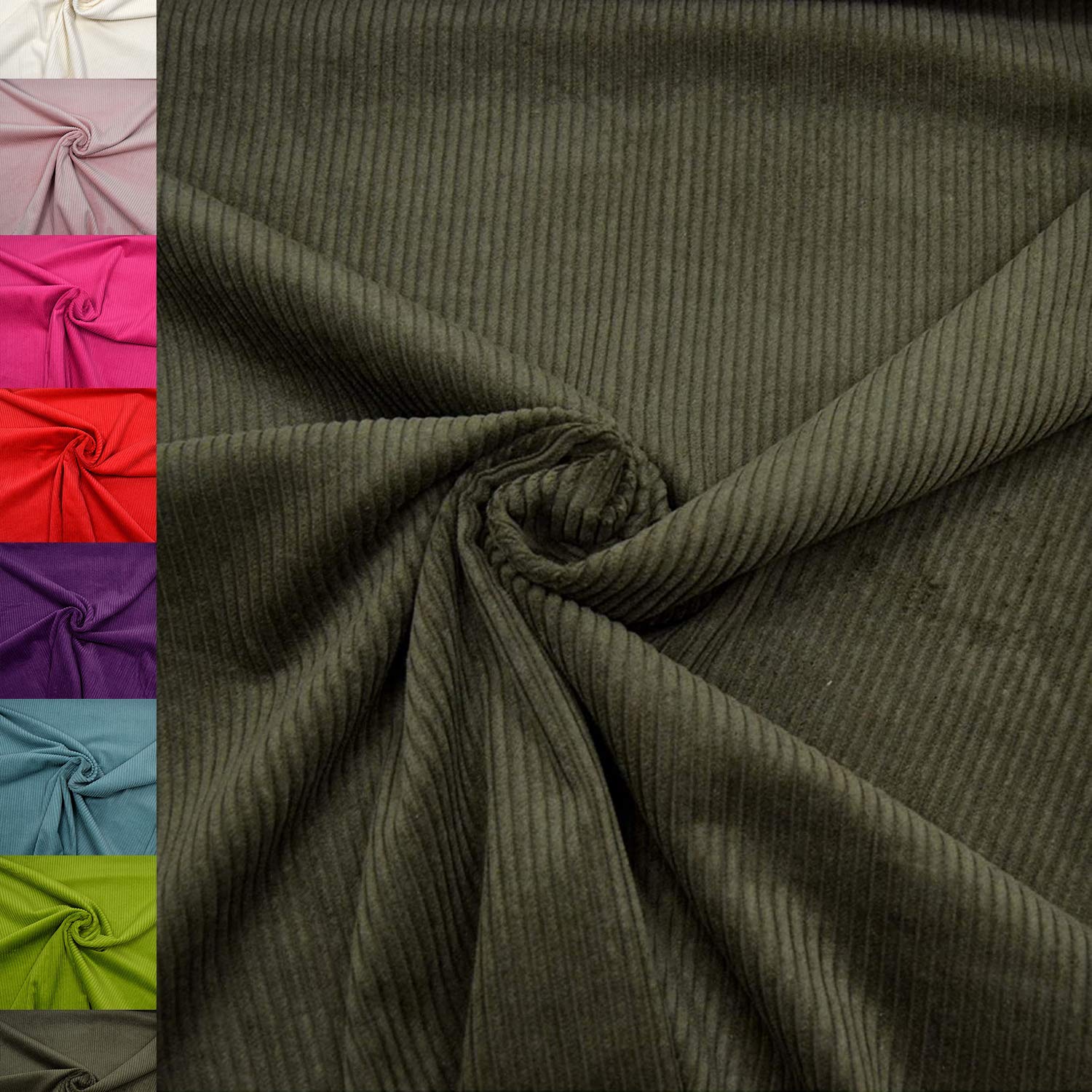 MAGAM-Stoffe Yanis Breitcord Cordstoff 100% Baumwolle Bekleidung Möbel Meterware 50cm (01. Warm gelb)