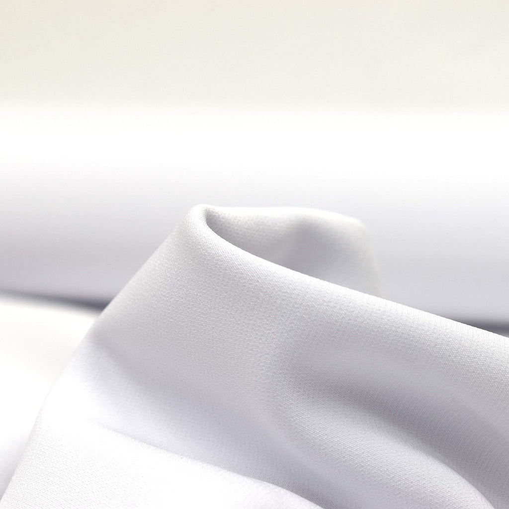 MAGAM-Stoffe Julie Modestoff Kleider Blusen Kostüme uni Meterware 50cm (01. Weiß)