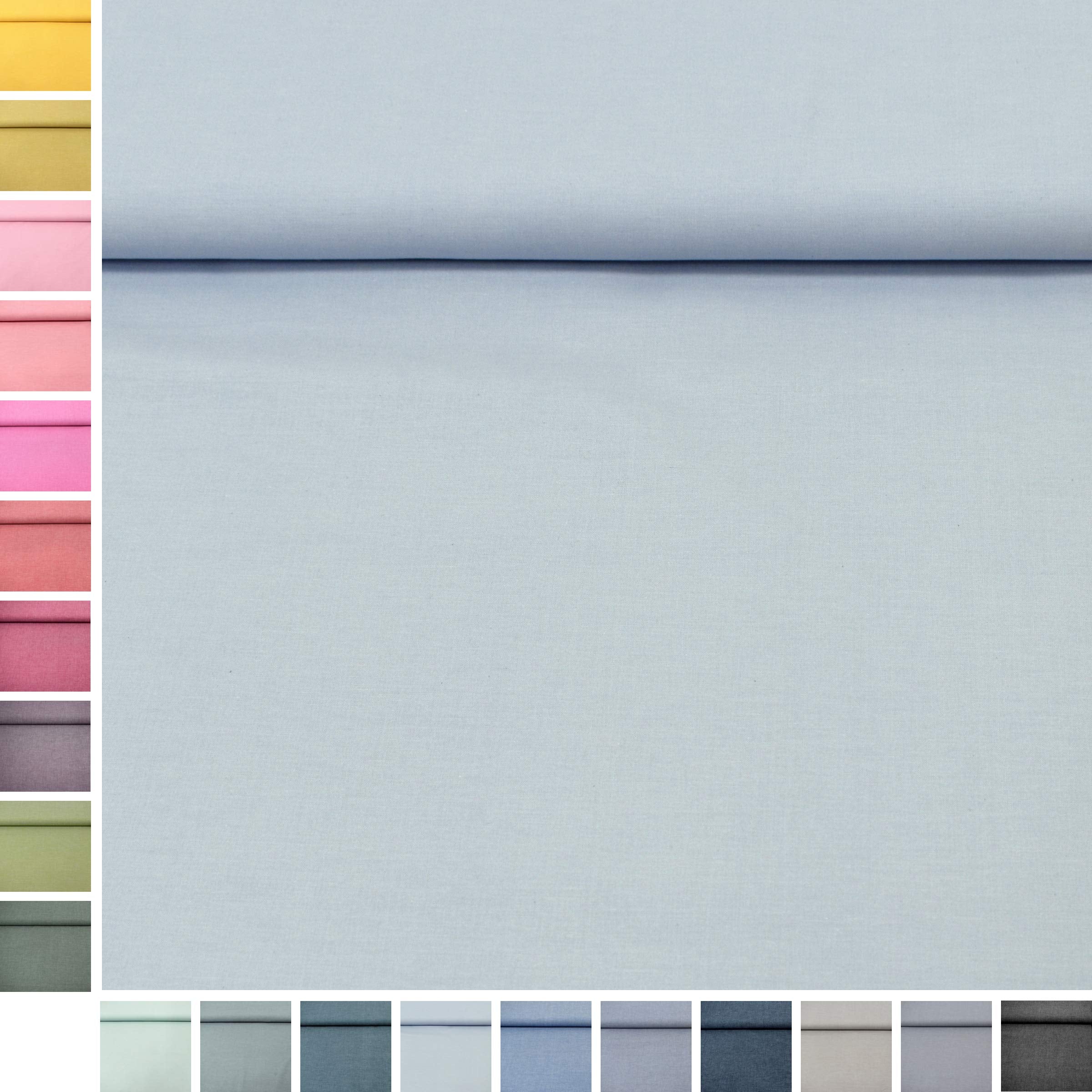 MAGAM-Stoffe Mona Uni Kinder Baumwollstoff Oeko-Tex Meterware 50cm (20. Schwarz)