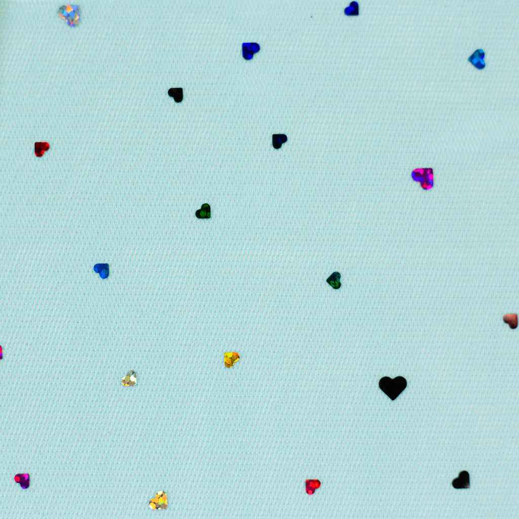 MAGAM-Stoffe Tüllstoff für Bekleidung Deko Soft Tüll Meterware (Herzen weiß)