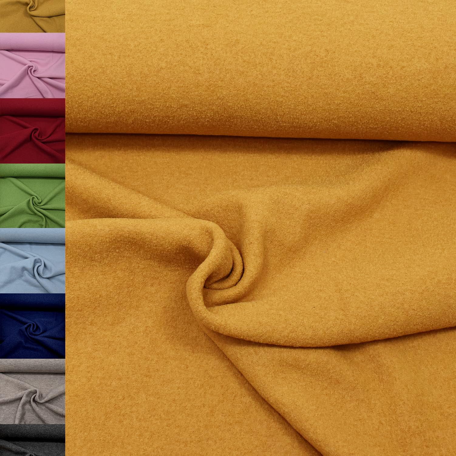 MAGAM-Stoffe Walkloden Wollstoff 100% reine Schurwolle Meterware 50cm (11. Grün)