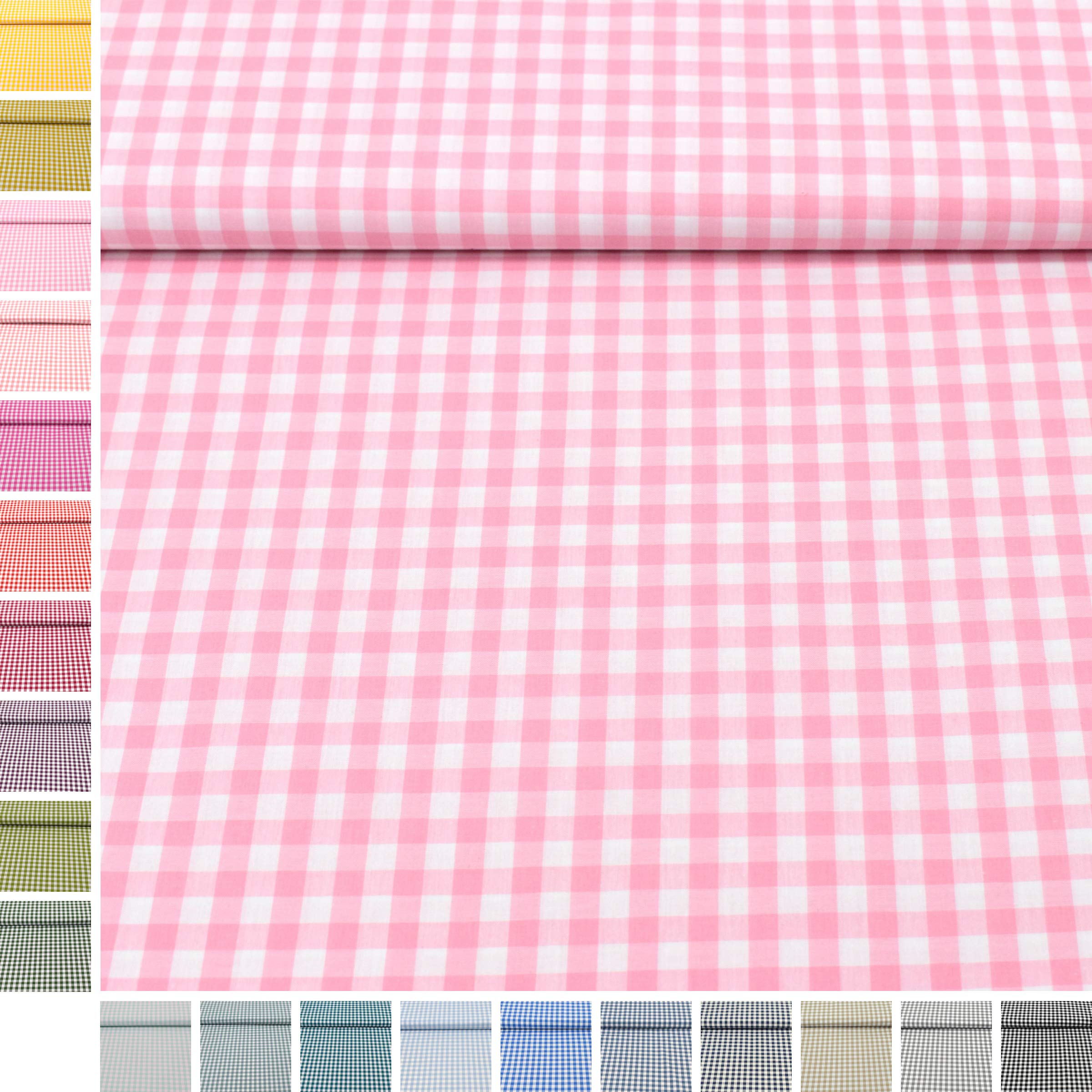 MAGAM-Stoffe Mona Vichy-Karo groß Baumwollstoff Oeko-Tex Meterware 50cm (20. Schwarz)