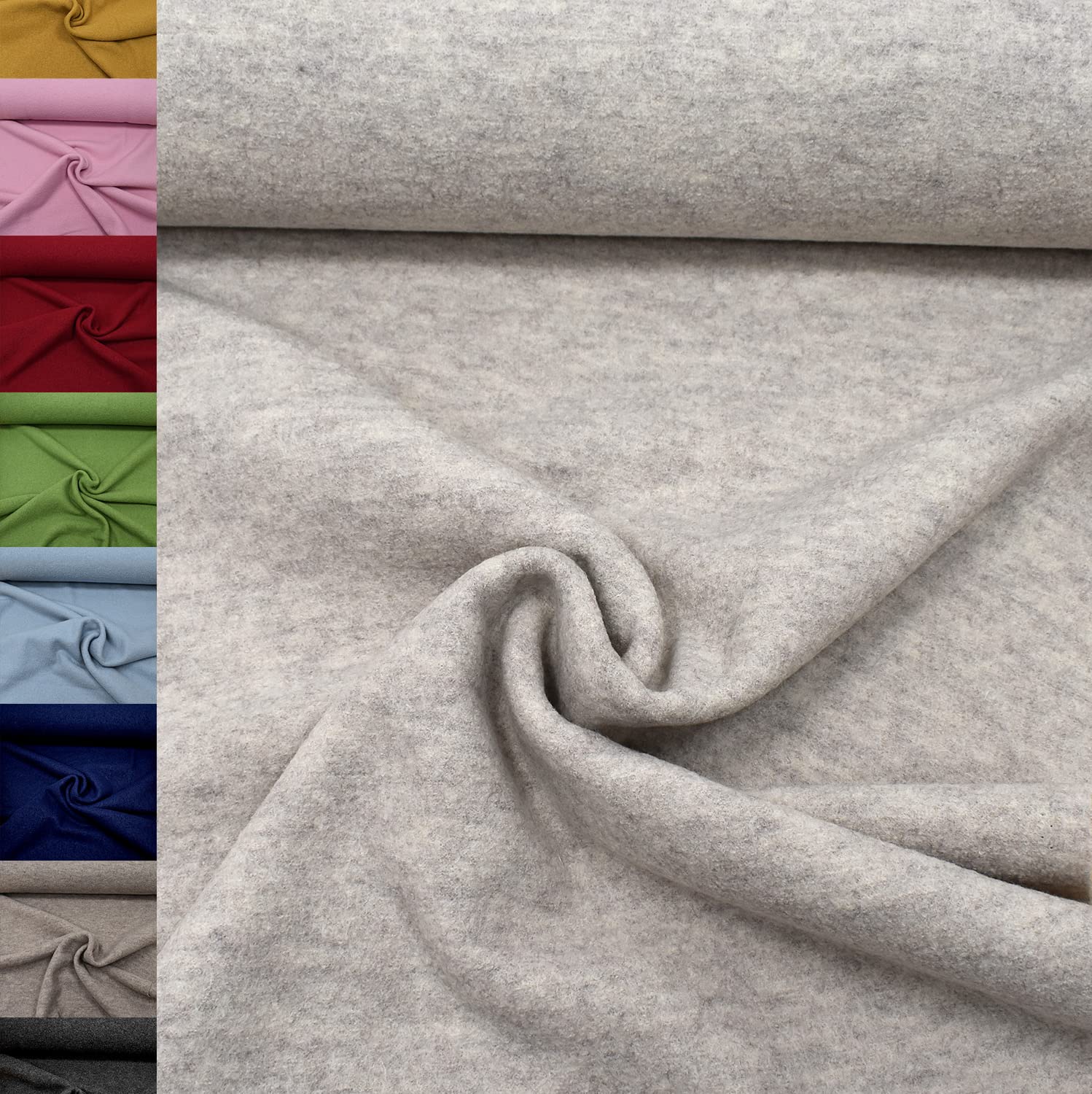 MAGAM-Stoffe Walkloden Wollstoff 100% reine Schurwolle Meterware 50cm (11. Grün)