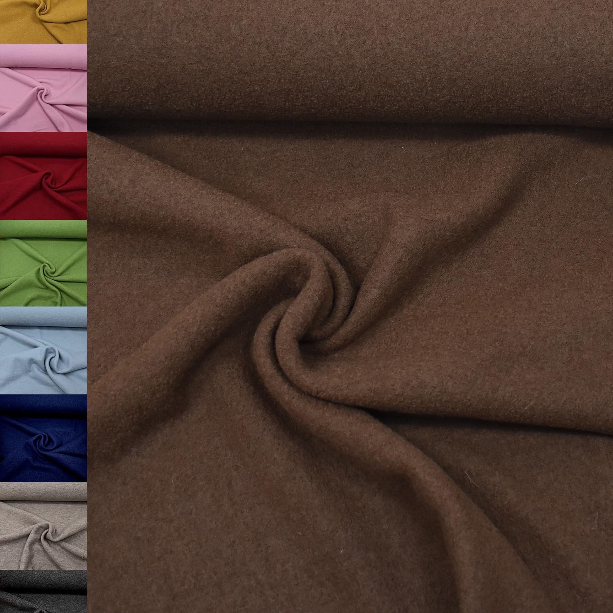 MAGAM-Stoffe Walkloden Wollstoff 100% reine Schurwolle Meterware 50cm (11. Grün)