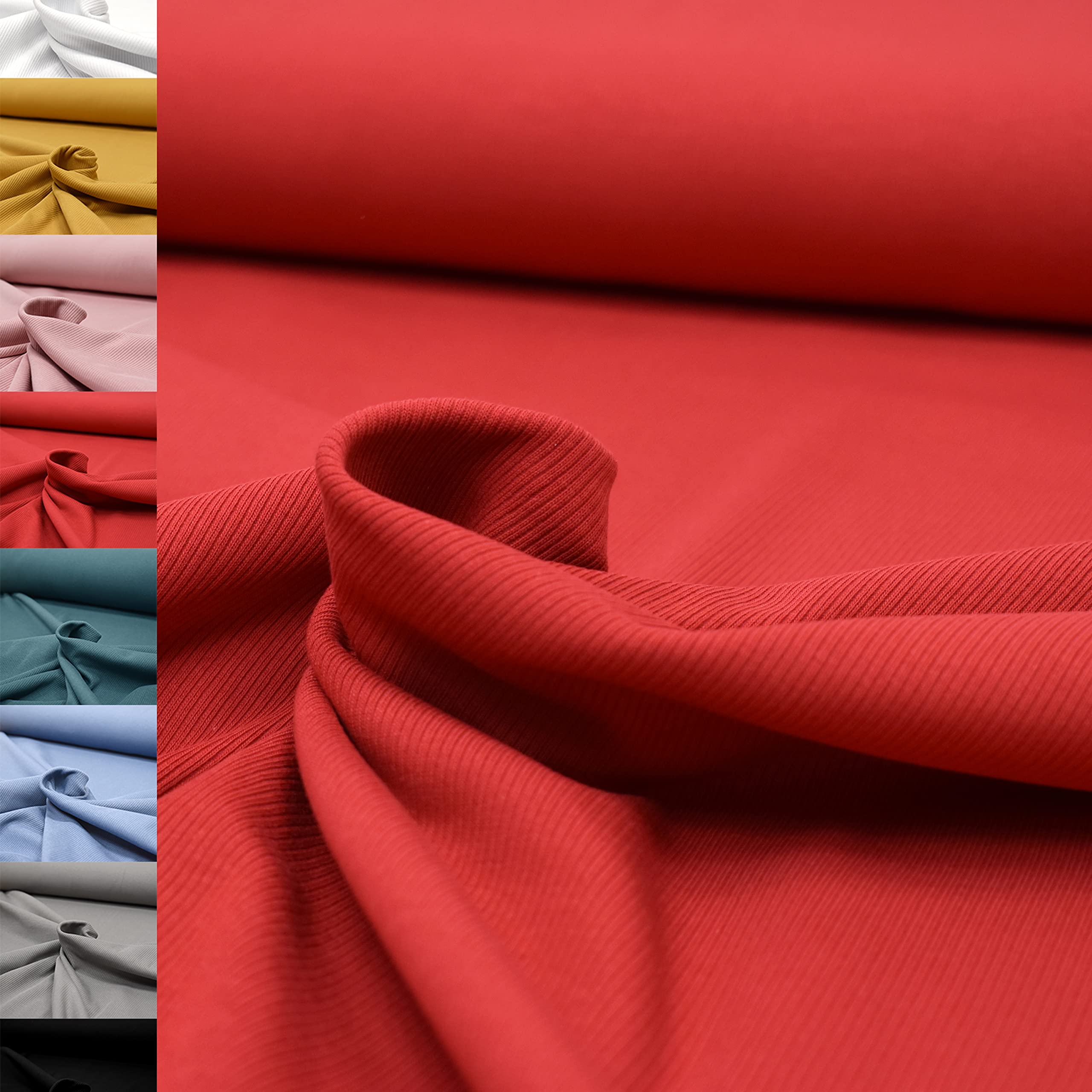 MAGAM-Stoffe Matteo Rippen Jersey Mode Stoff Meterware 50cm (Fiona Blümchen lila)