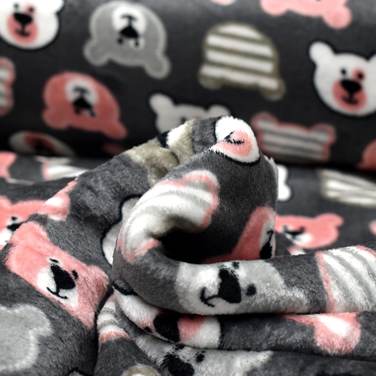 MAGAM-Stoffe Simon Bär Wellness Fleece Stoff Meterware 50cm (Dunkelgrau)