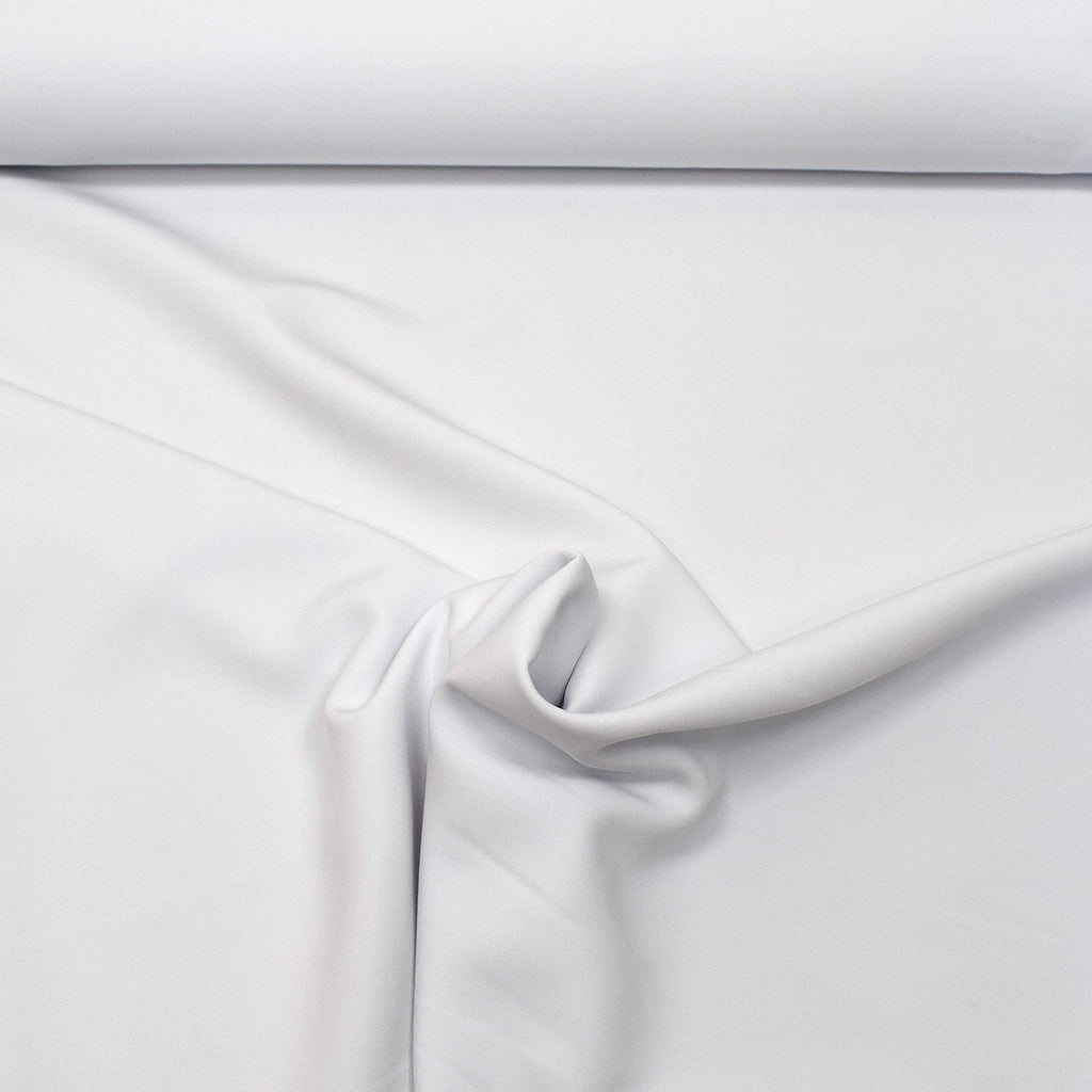 MAGAM-Stoffe Julie Modestoff Kleider Blusen Kostüme uni Meterware 50cm (01. Weiß)