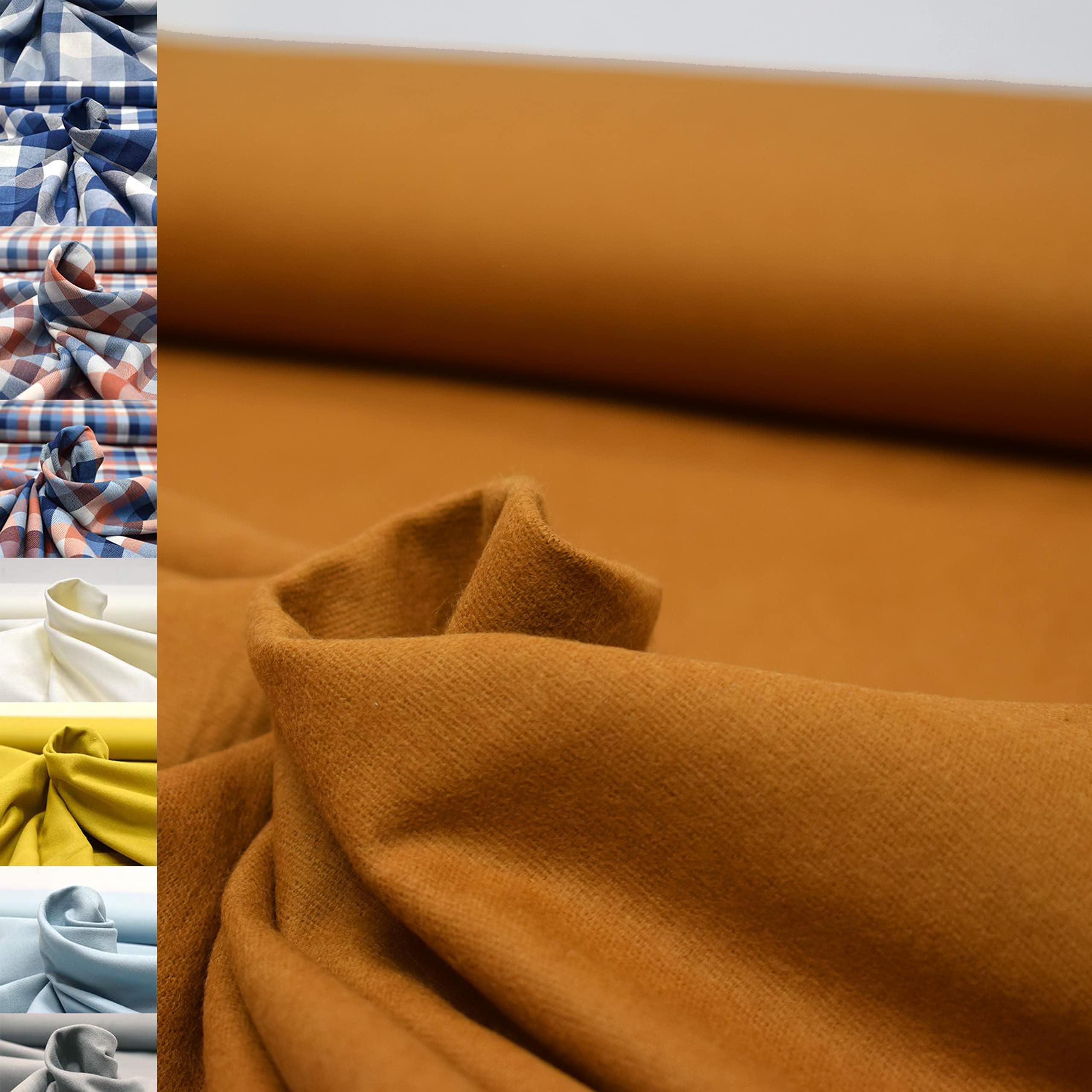 MAGAM-Stoffe Aberdeen Mode Stoff Denim Jeans Flanell Meterware 50cm (Dino weiß)