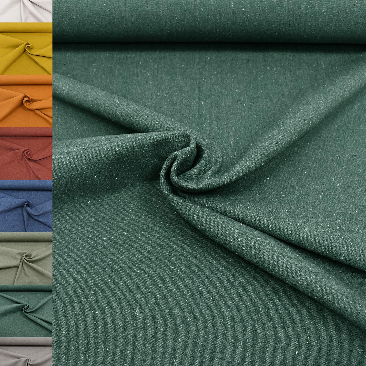 MAGAM-Stoffe Paris fester Canvas Stoff Kleidung Polsterstoff Meterware 50cm (16. Schwarz)