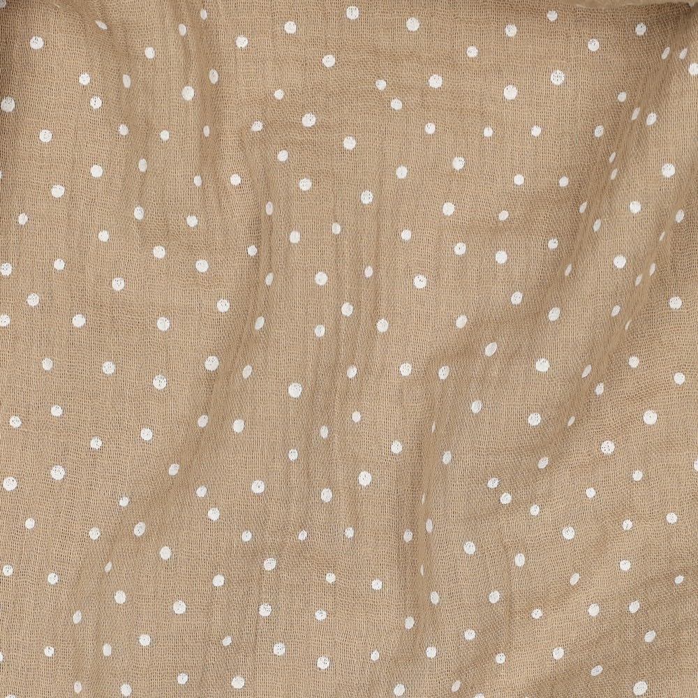 MAGAM-Stoffe Paul Musselin Mulltuch Kinder Baumwollstoff Oeko-Tex Meterware 50cm (Haselnuss & bunte Blätter)