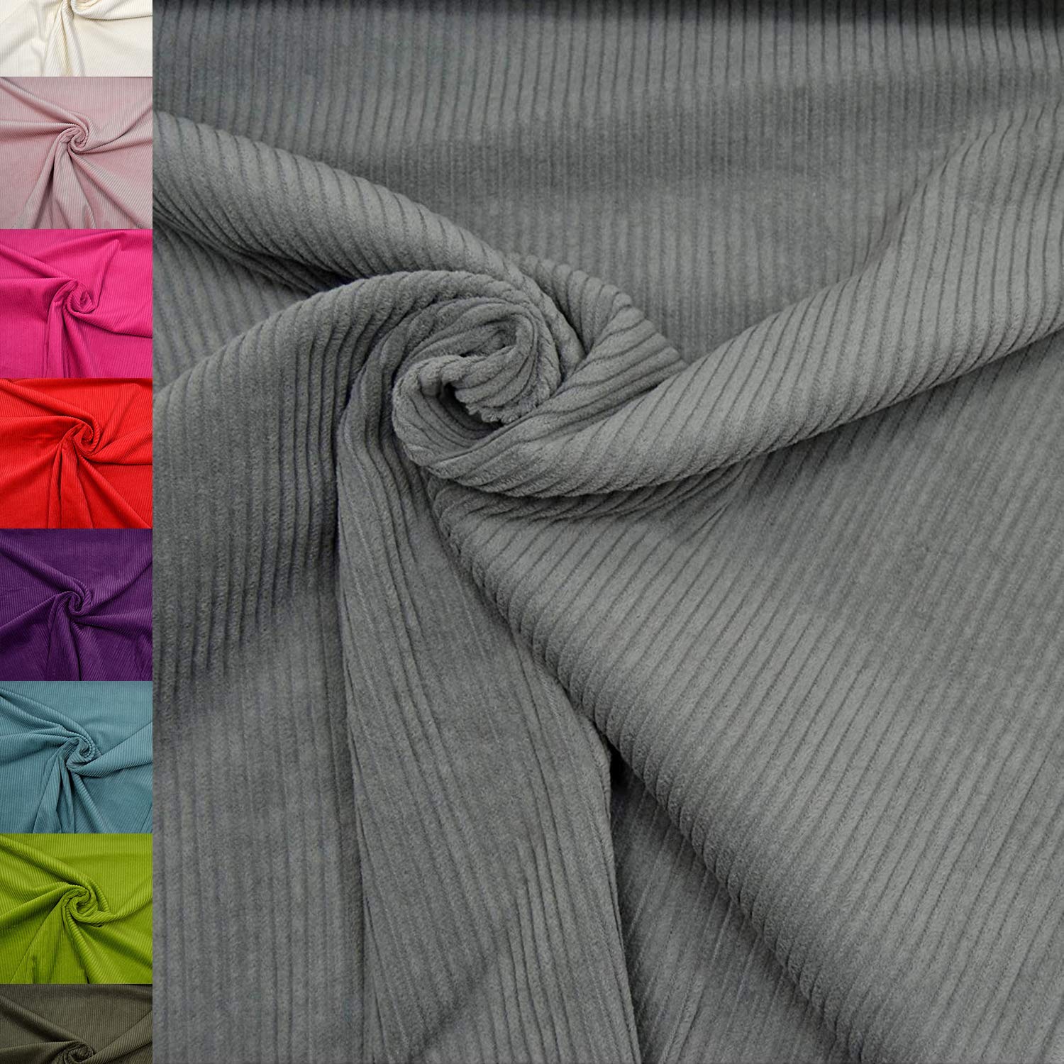 MAGAM-Stoffe Yanis Breitcord Cordstoff 100% Baumwolle Bekleidung Möbel Meterware 50cm (01. Warm gelb)