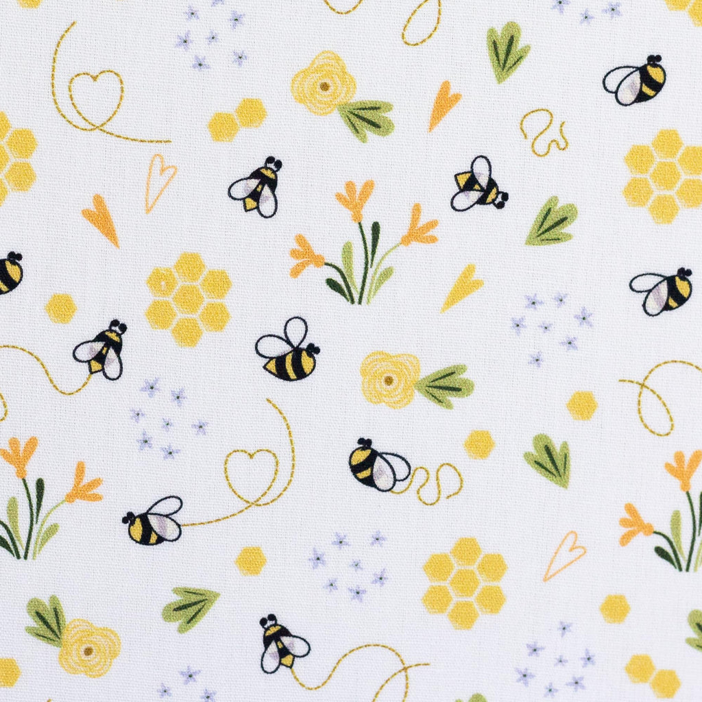 MAGAM-Stoffe Niklas Kinder Baumwollstoff ÖKO-TEX Meterware ab 50cm (Bienen gelb)