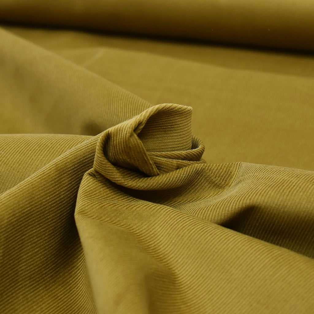 MAGAM-Stoffe Lasse Babycord Feincord Stoff uni 100% Baumwolle Meterware 50cm (07. Haselnuss-Grün)