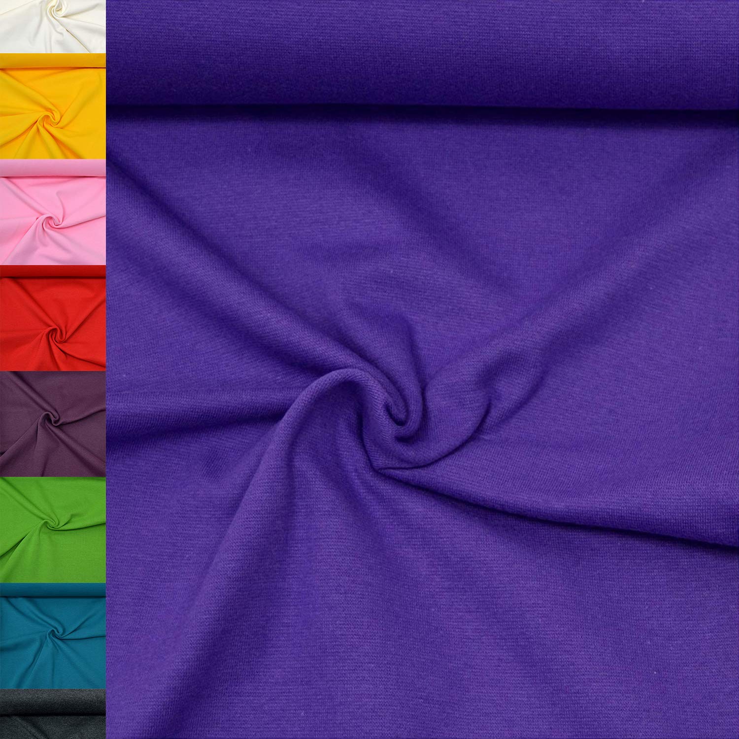 MAGAM-Stoffe Emma Bündchenstoff Feinstrick uni Oeko-Tex Meterware 50cm (01. Weiß)