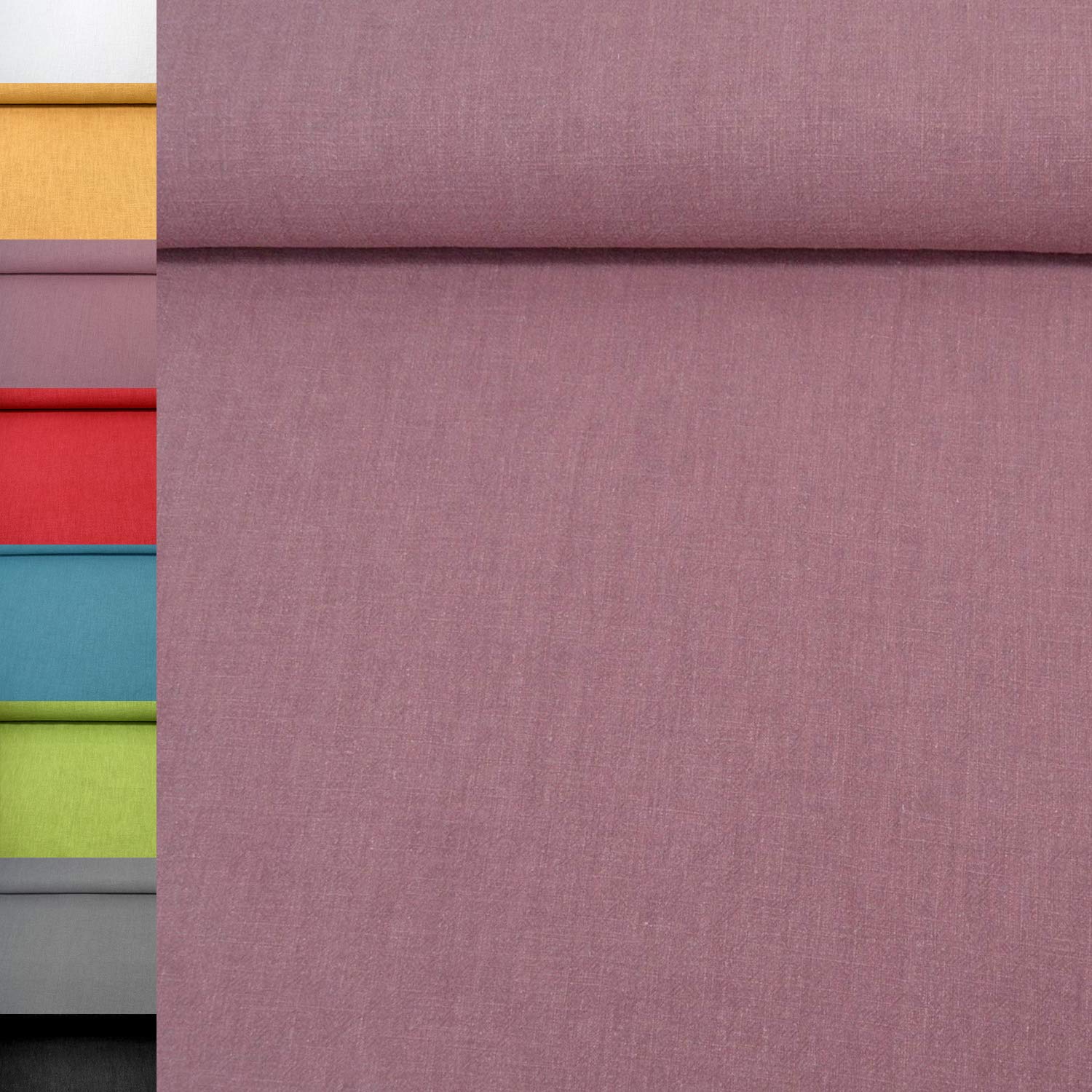 MAGAM-Stoffe Helena Bauernleinen 100% Leinen Stoff Uni Oeko-Tex Meterware 50cm (13. Schwarz)