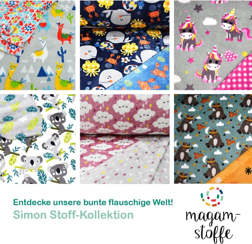 MAGAM-Stoffe Simon Luftfahrt Wellness Fleece Stoff Meterware 50cm