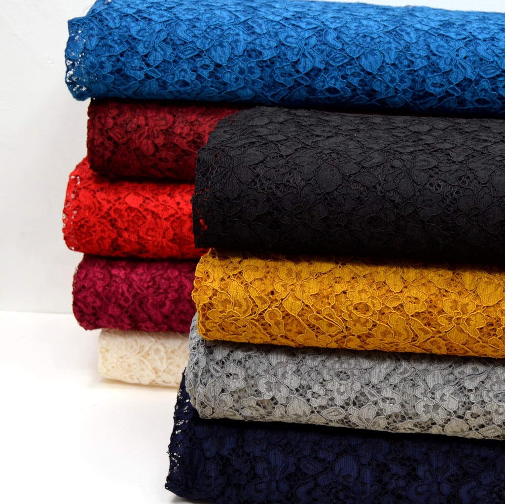 MAGAM-Stoffe Carmen Spitzenstoff Blumen-Spitze Bekleidung Deko Meterware 50cm (Mint)