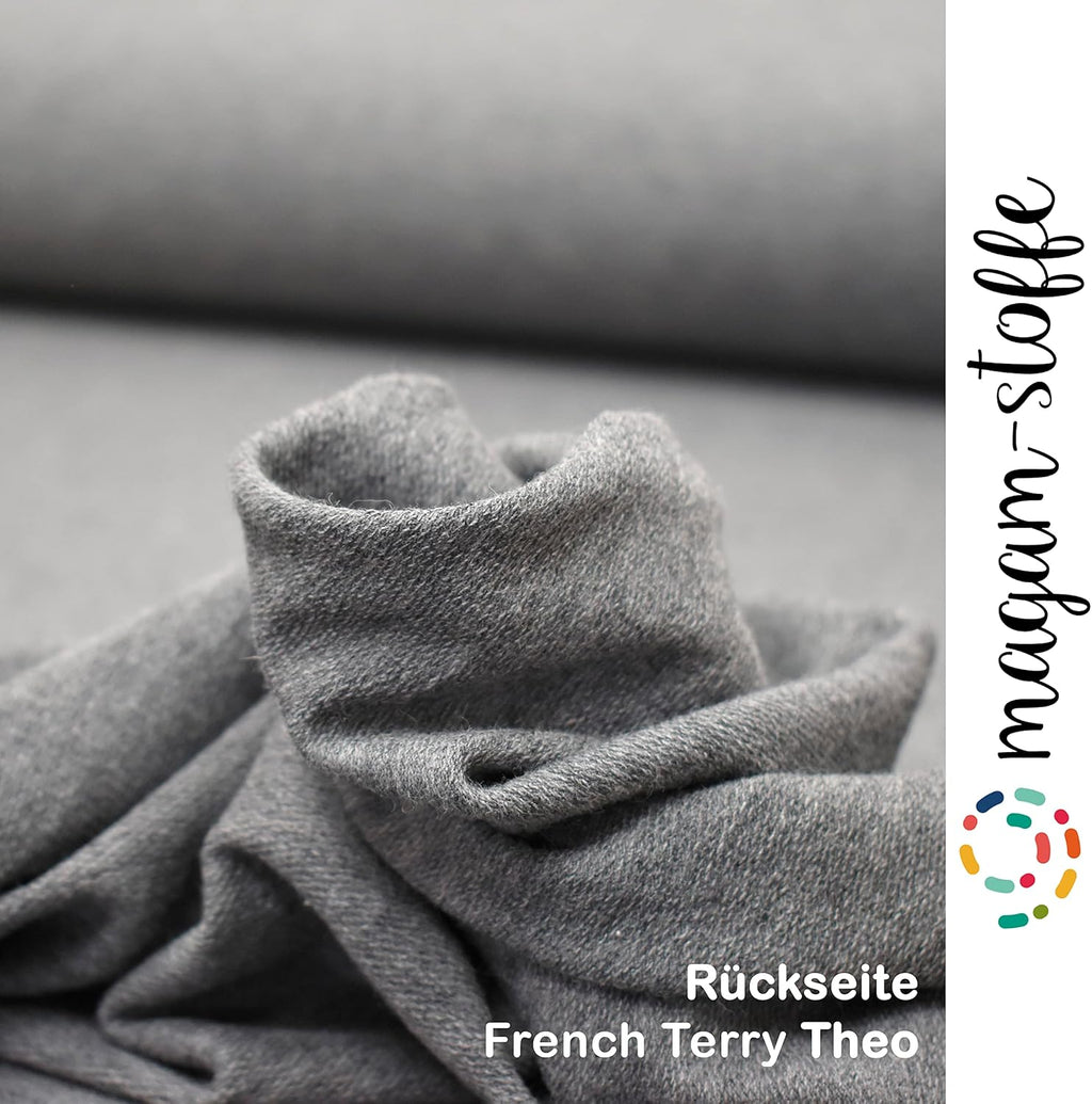 MAGAM-Stoffe Theo French Terry uni Sweat Stoff Oeko-Tex Meterware 50cm (26. Beige)