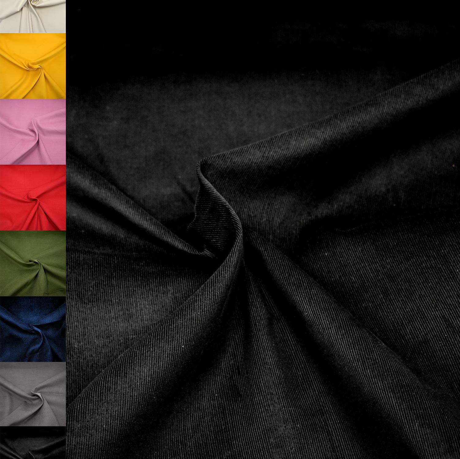 MAGAM-Stoffe Lasse Babycord Feincord Stoff uni 100% Baumwolle Meterware 50cm (07. Haselnuss-Grün)