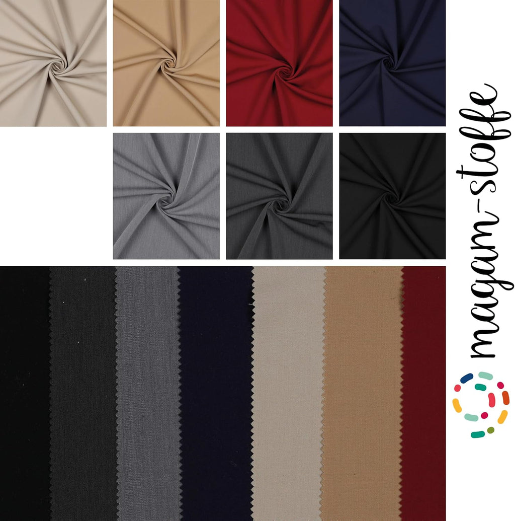 MAGAM-Stoffe Gabardine Modestoff Anzugstoff Hosen Kleider Mänteln Meterware ab 50cm (06. Dunkelgrau meliert)