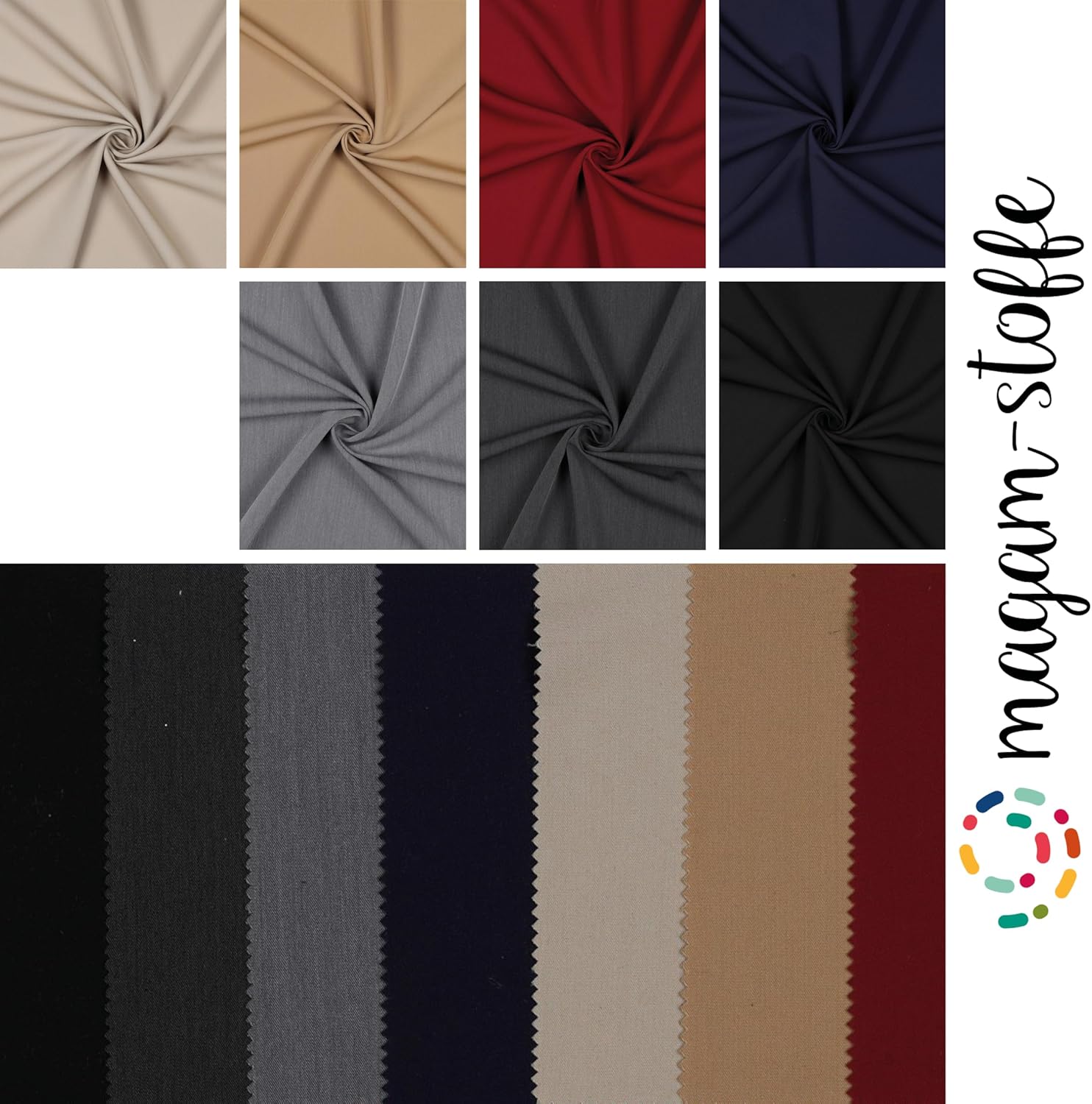 MAGAM-Stoffe Gabardine Modestoff Anzugstoff Hosen Kleider Mänteln Meterware ab 50cm (06. Dunkelgrau meliert)