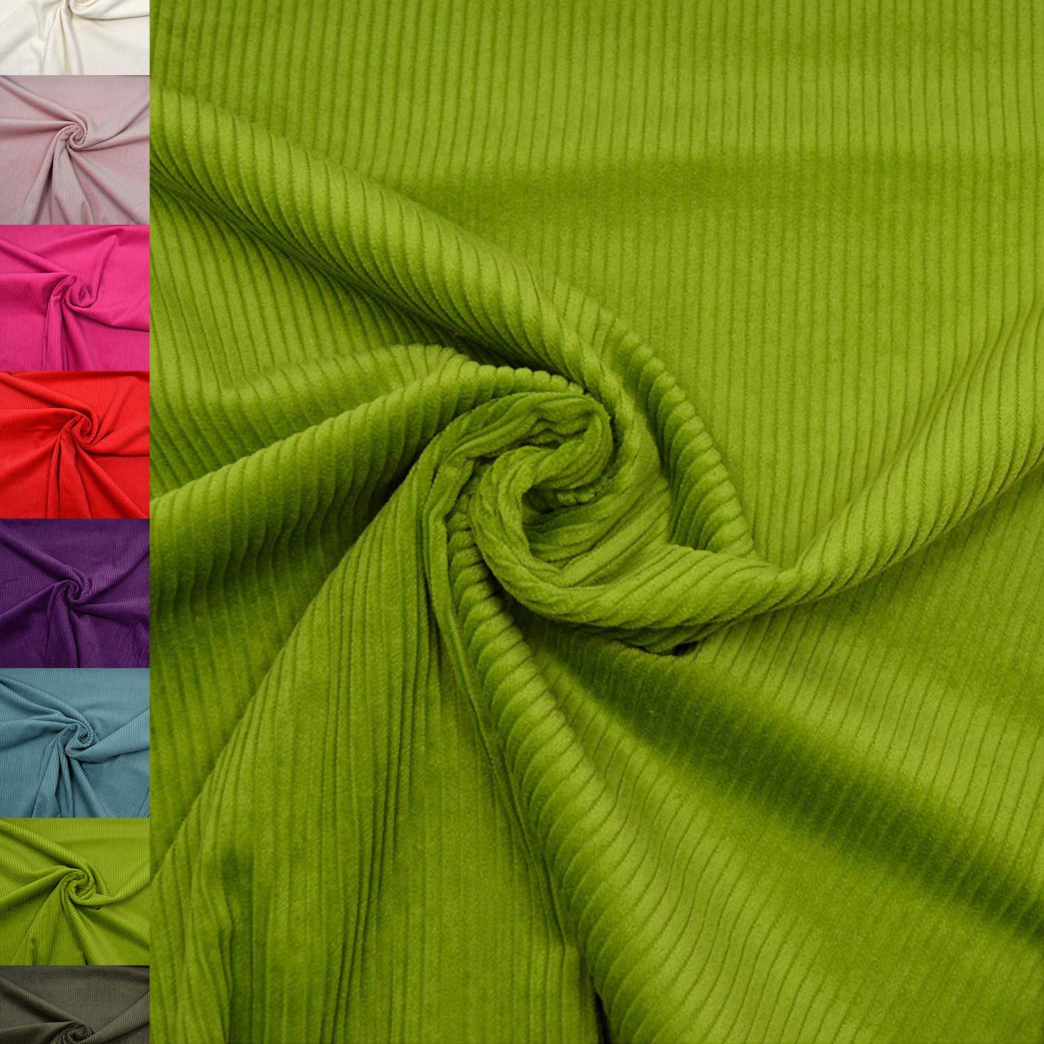 MAGAM-Stoffe Yanis Breitcord Cordstoff 100% Baumwolle Bekleidung Möbel Meterware 50cm (01. Warm gelb)