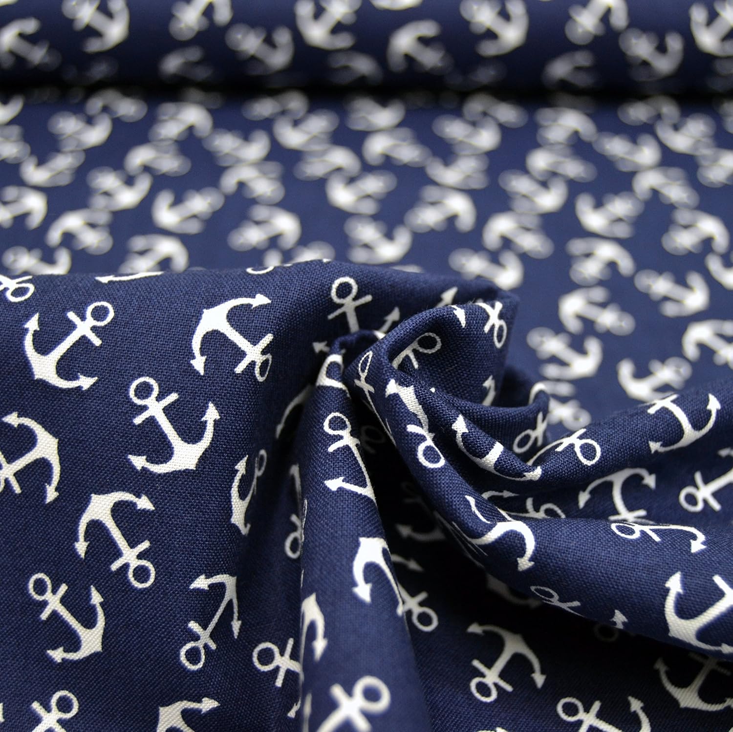 MAGAM-Stoffe Anker Classic Baumwollstoff Oeko-Tex Meterware 50cm (04. Dunkelblau)