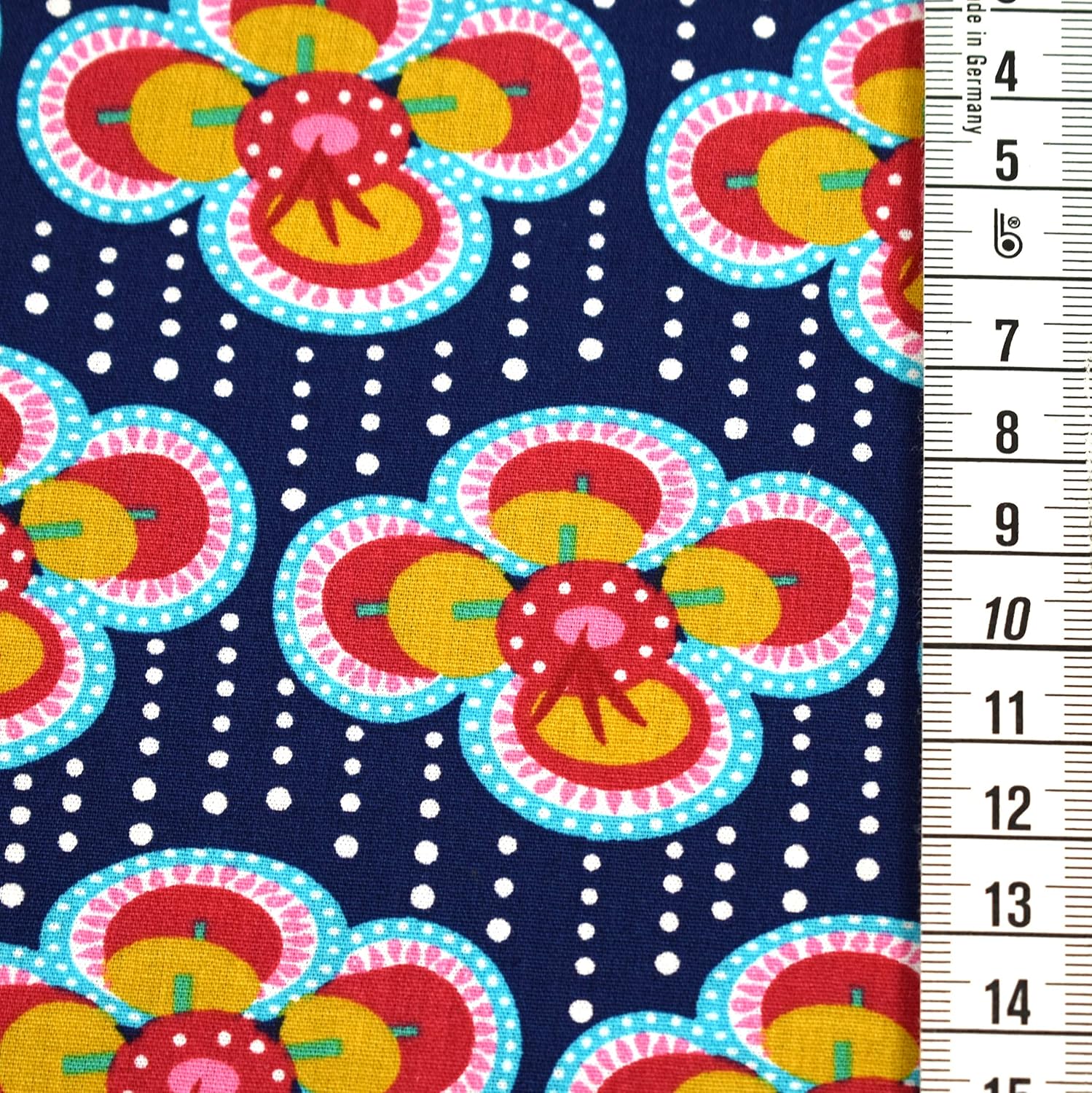 MAGAM-Stoffe Hana Blume Baumwollstoff Oeko-Tex Meterware 50cm