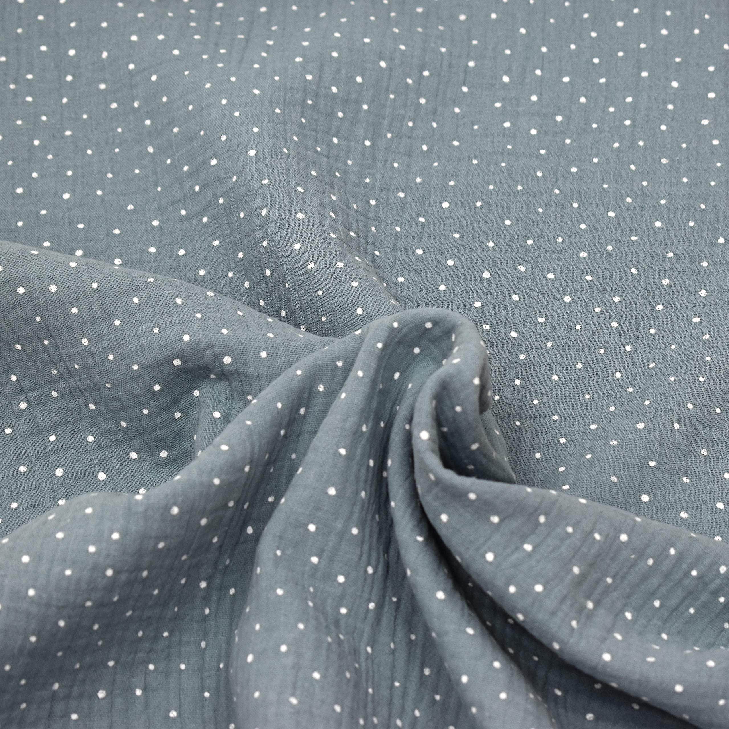 MAGAM-Stoffe Paul Musselin Mulltuch Kinder Baumwollstoff Oeko-Tex Meterware 50cm (Haselnuss & bunte Blätter)