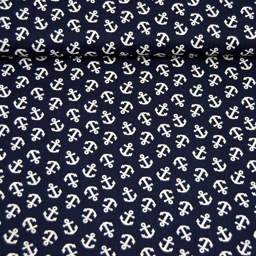 MAGAM-Stoffe Anker Kimi Baumwollstoff Oeko-Tex Meterware 50cm (03. Dunkelblau)