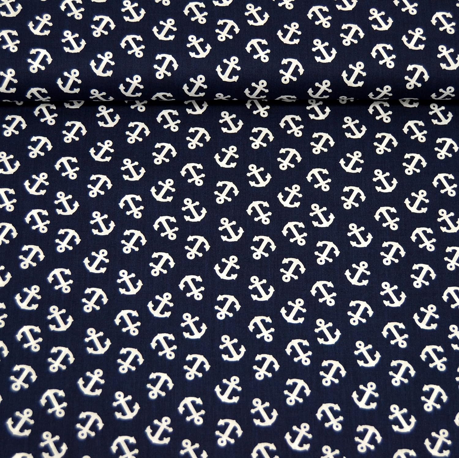 MAGAM-Stoffe Anker Kimi Baumwollstoff Oeko-Tex Meterware 50cm (03. Dunkelblau)