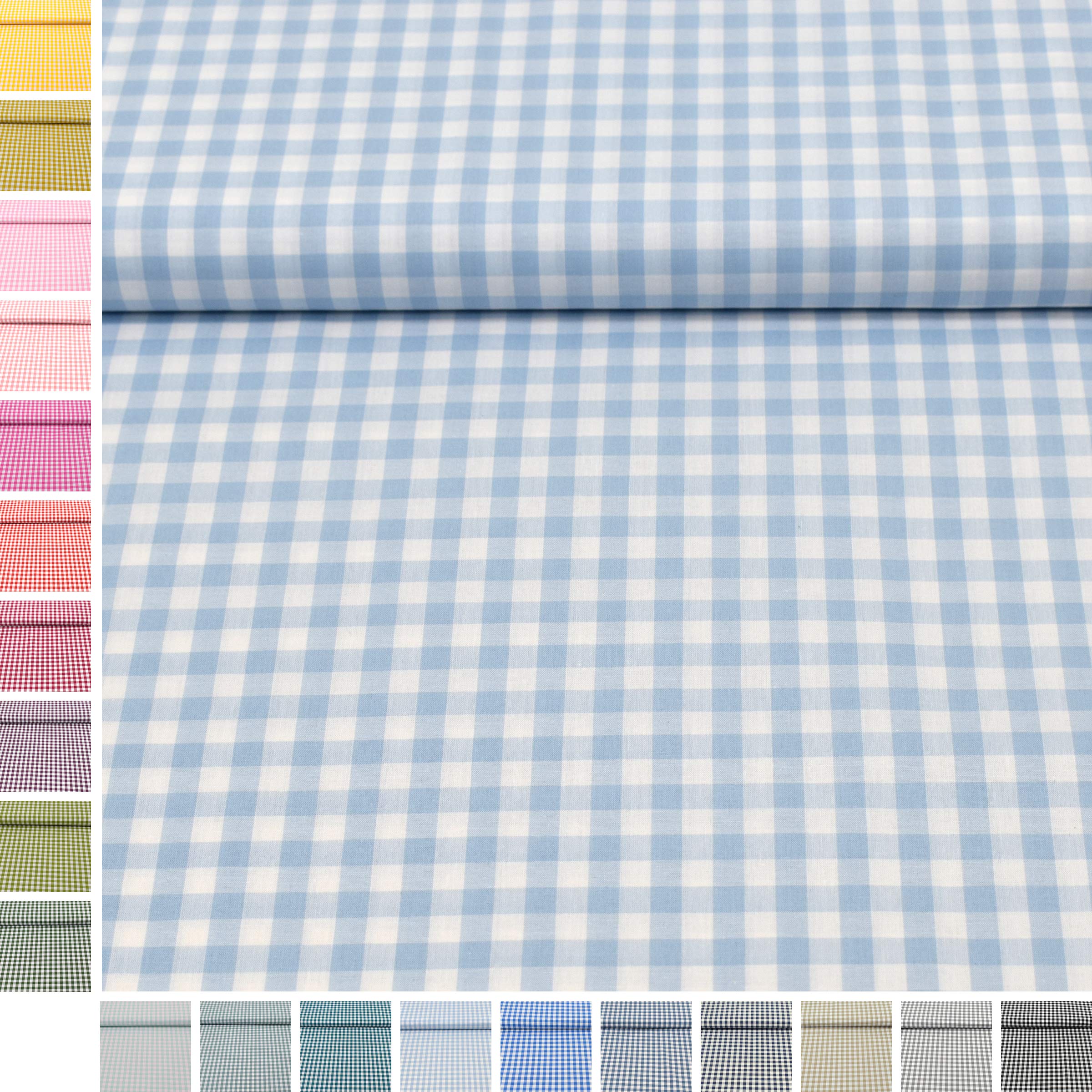 MAGAM-Stoffe Mona Vichy-Karo groß Baumwollstoff Oeko-Tex Meterware 50cm (20. Schwarz)