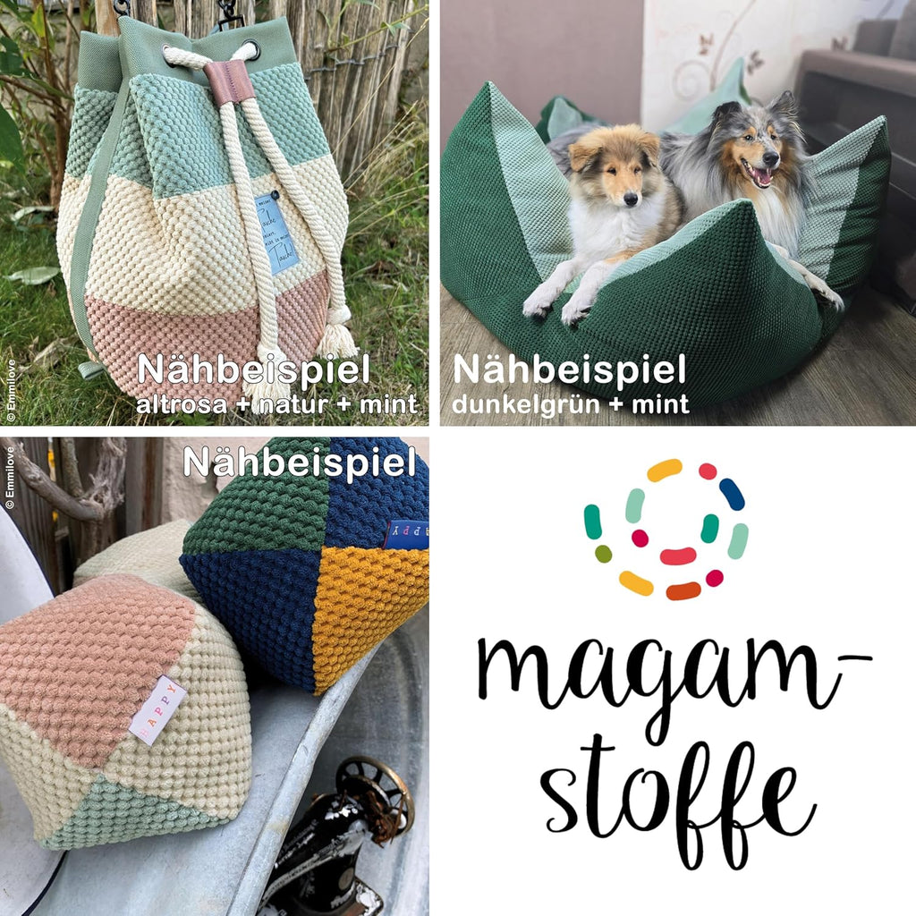 MAGAM-Stoffe Barcelona weicher Deko Polster Taschen Cord Samt Meterware ab 50cm (06. Taubenblau)