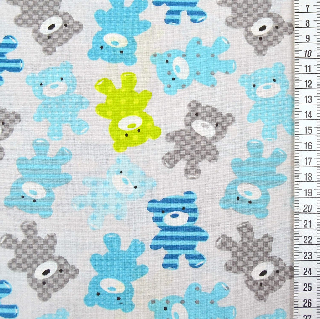 MAGAM-Stoffe Ruby Bärchen Baumwollstoff bunt Oeko-Tex Meterware 50cm (1. Grün Mint)