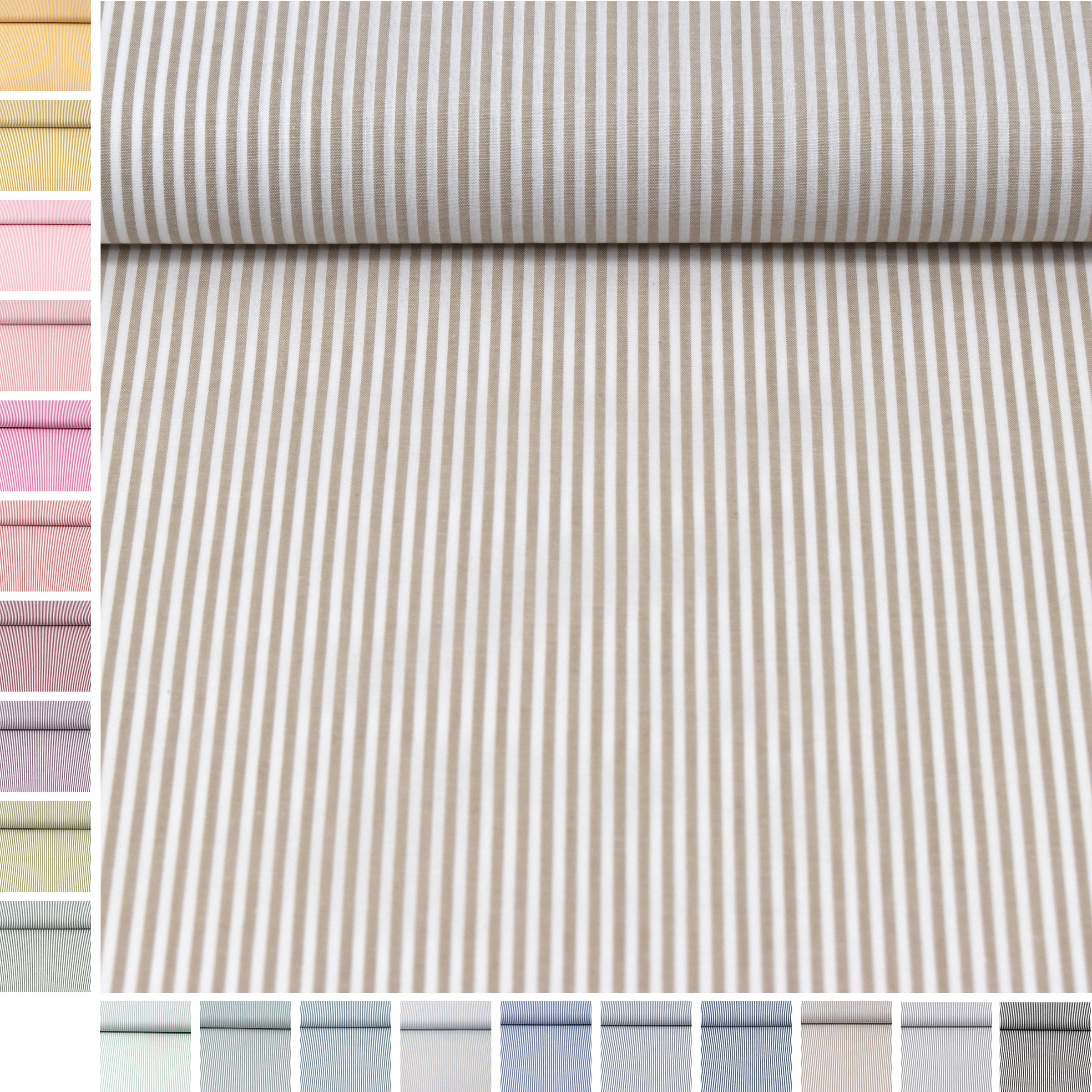 MAGAM-Stoffe Mona Streifen Kinder Baumwollstoff Oeko-Tex Meterware 50cm (20. Schwarz)